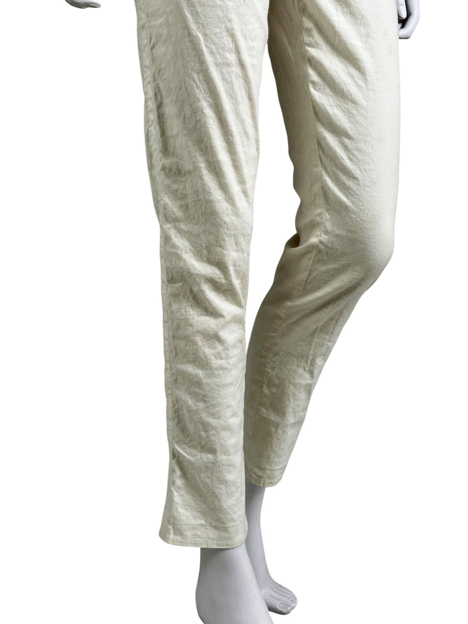 Ann Demeulemeester 2000's Cream Linen Pants Size 28" / US 6 / IT 42 - 5 Thumbnail