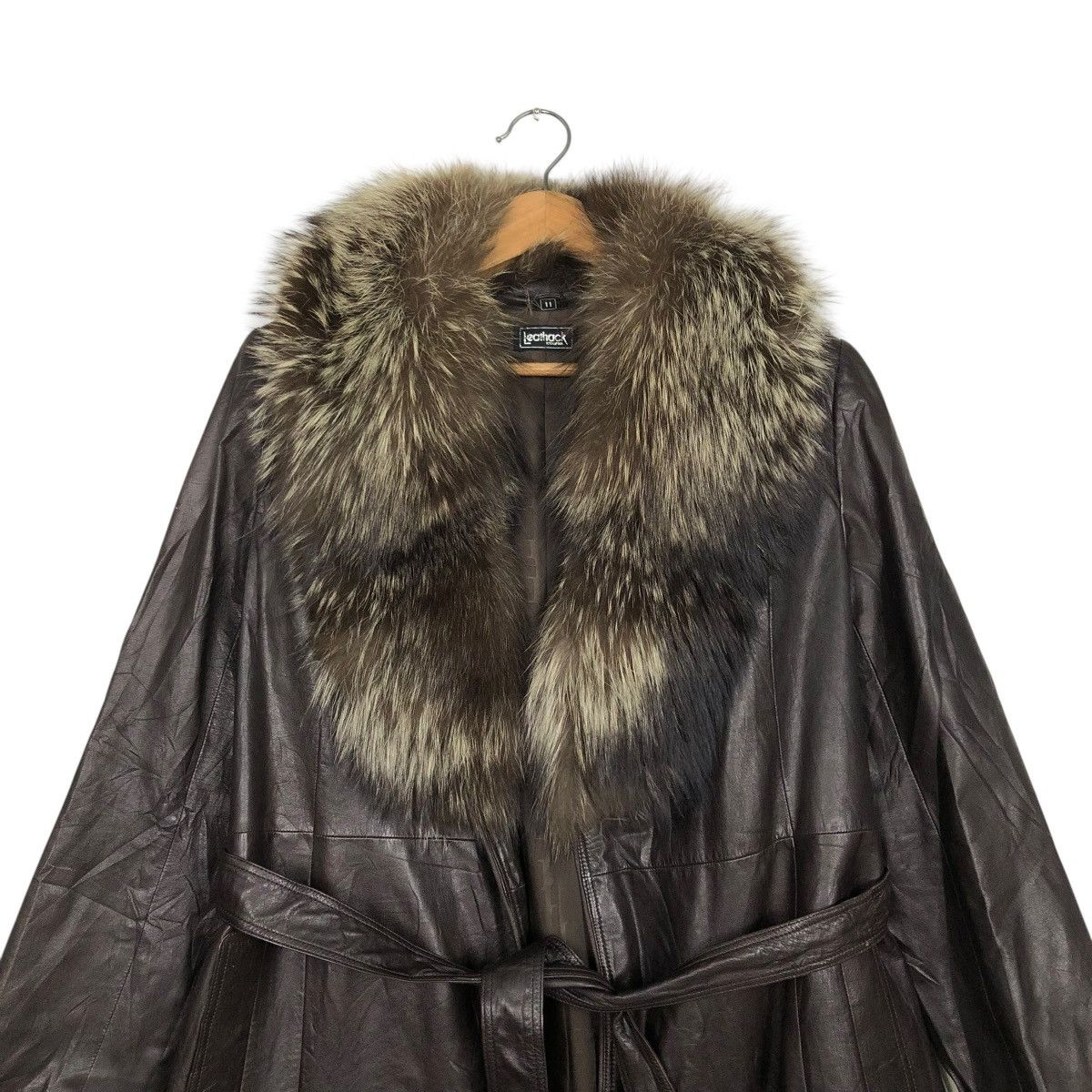 Vintage 🔥VINTAGE LEATHER LONG JACKET MINK FUR COLLAR LEATHACK JAPAN Size M / US 6-8 / IT 42-44 - 3 Thumbnail