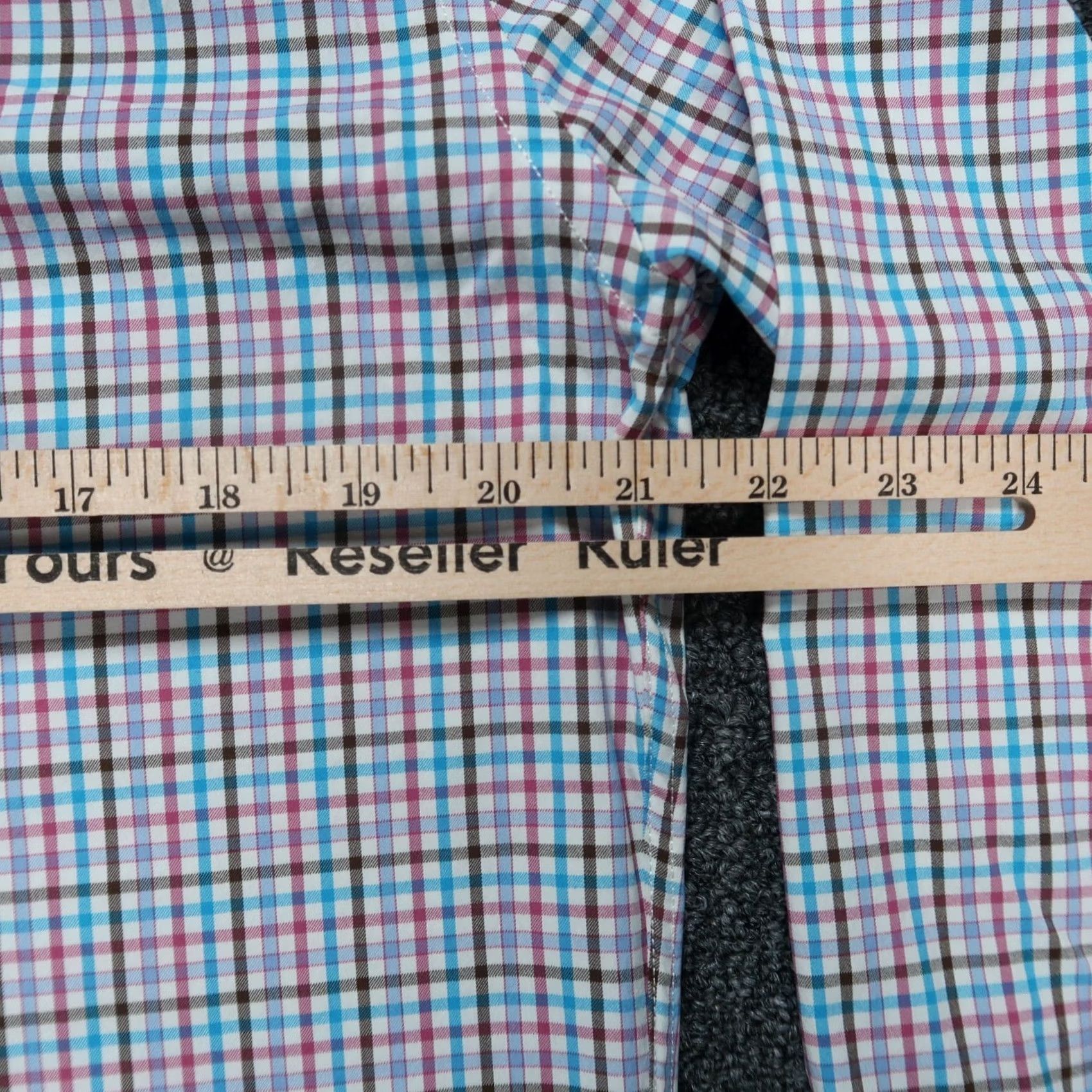 Peter Millar Peter Millar Shirt Men Medium White Check Button-Up Long Sleeve Breathable Lightweight Summer Comfort 42 in Chest Regular Fit Vintage No Size US M / EU 48-50 / 2 - 6 Thumbnail