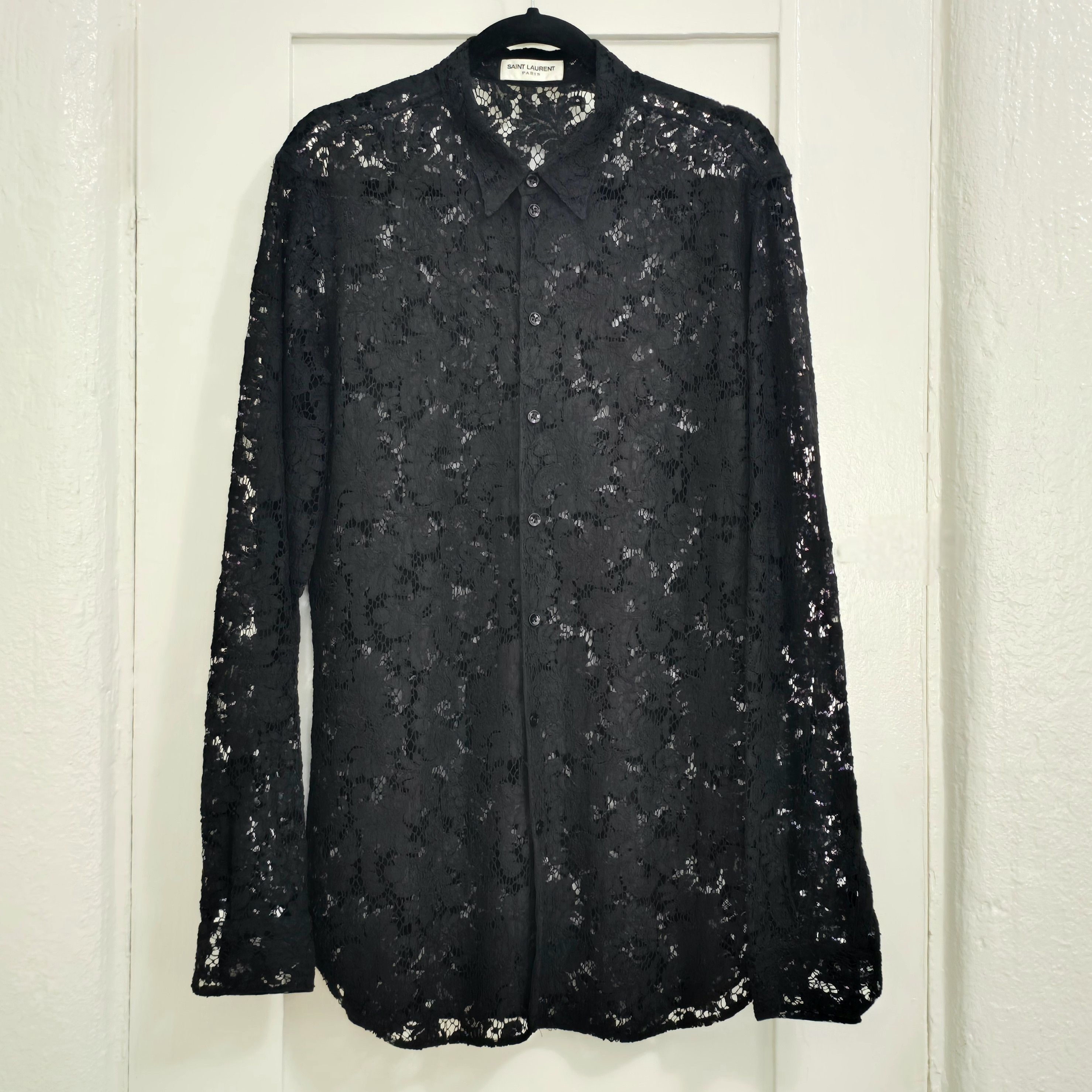 Saint Laurent Paris Lace dress shirt Size US XL / EU 56 / 4 - 1 Thumbnail