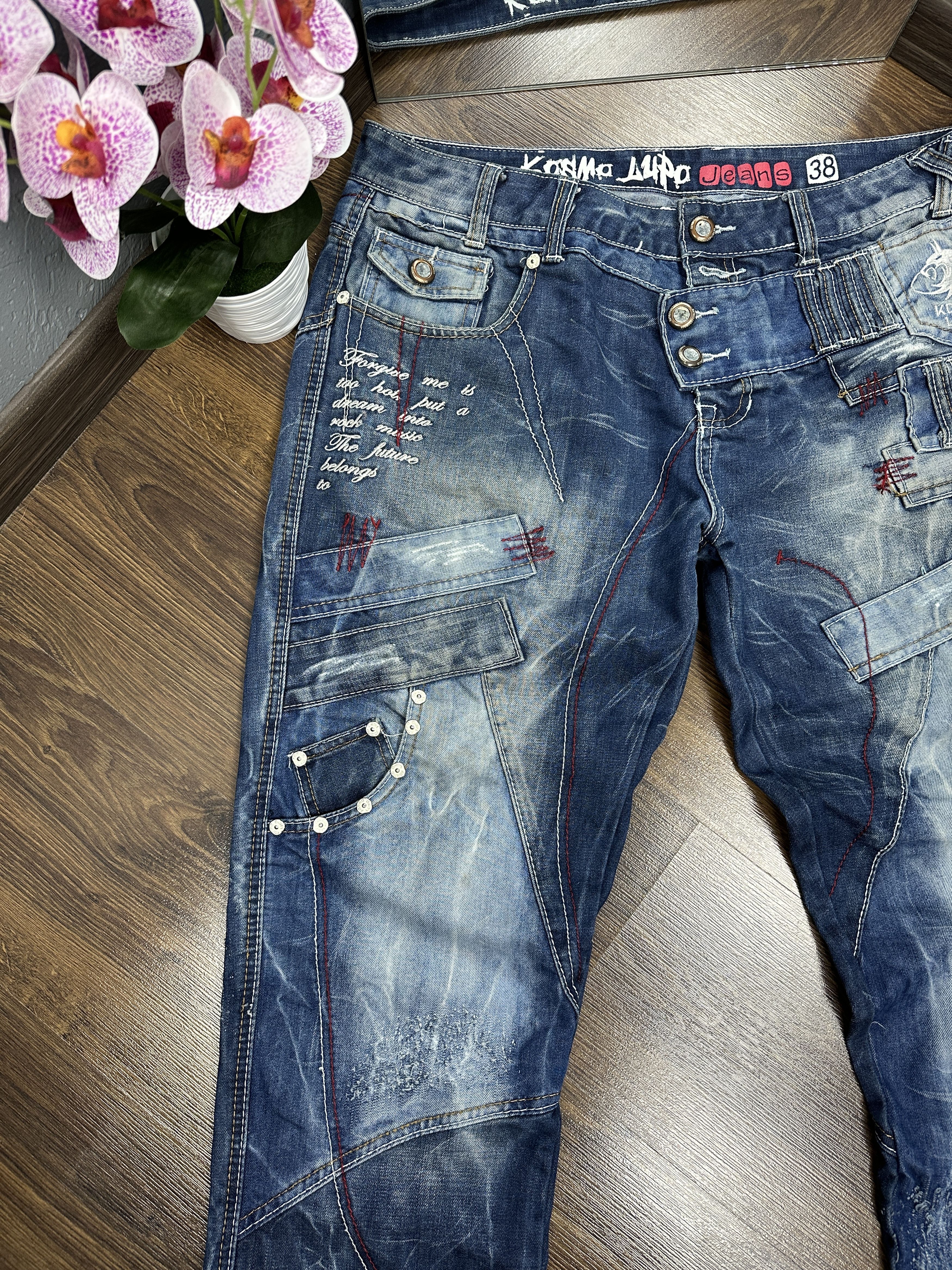 Japanese Brand Kosmo Lupo Jeans Mens Denim Pants Size US 38 / EU 54 - 3 Thumbnail