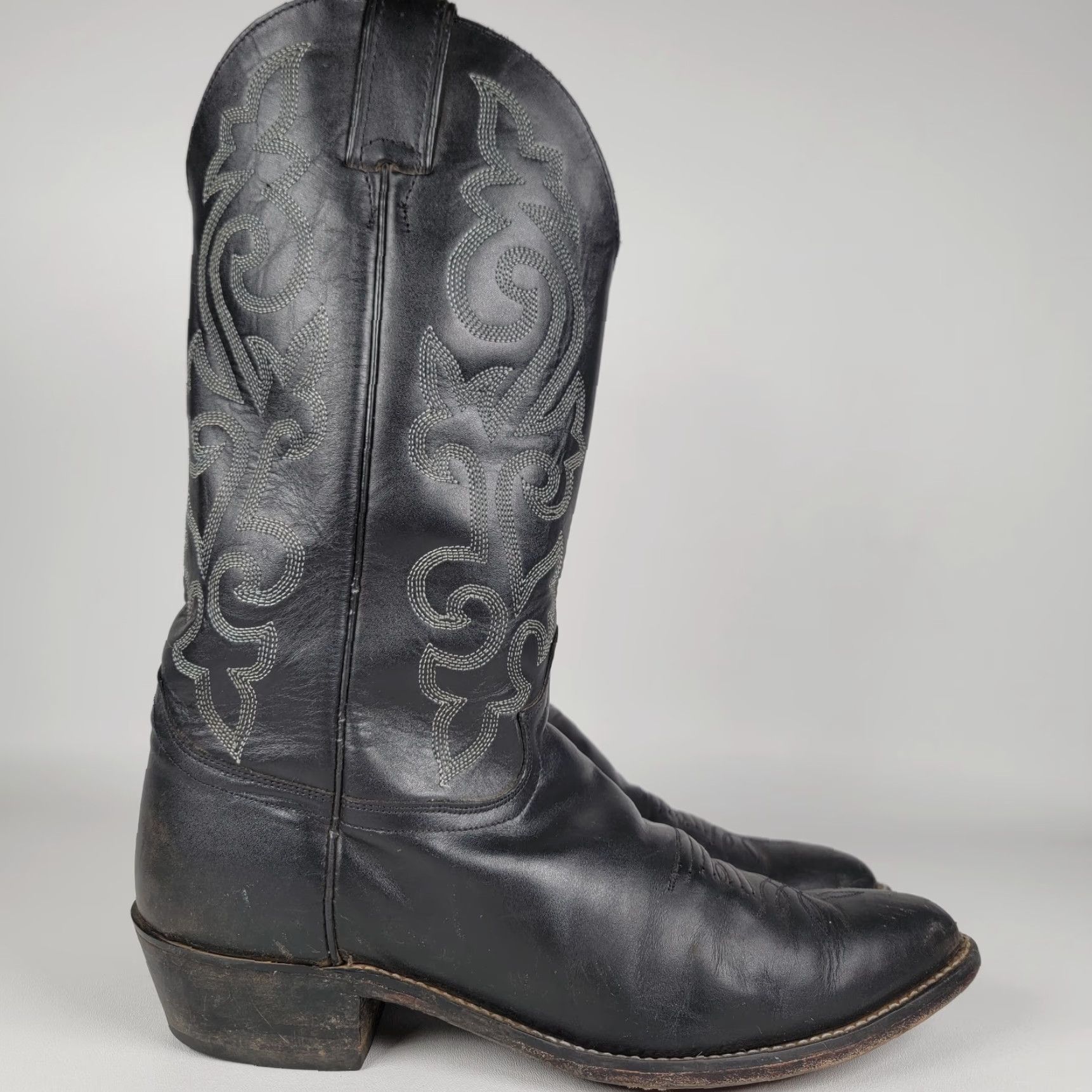 Justin Boots Justin Boots Mens Boot Western Cowboy Black London Calf 1409 Sz 12 D Size US 12 / EU 45 - 2 Thumbnail