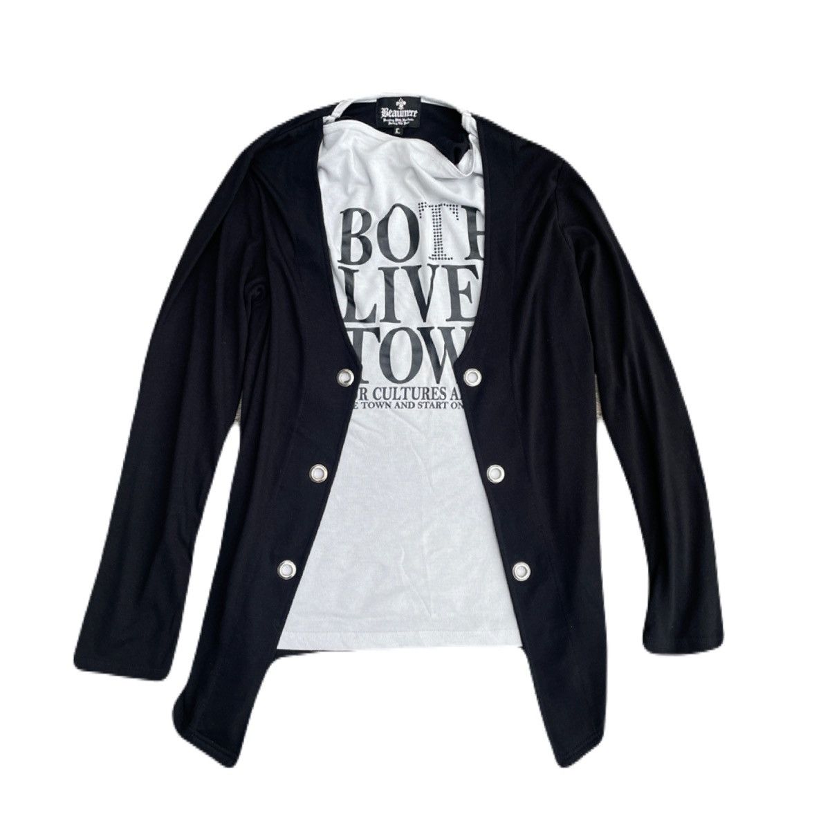 If Six Was Nine 2000s Japanese archive Vkei Layered Drape Docking Cardigan Size US S / EU 44-46 / 1 - 2 Thumbnail