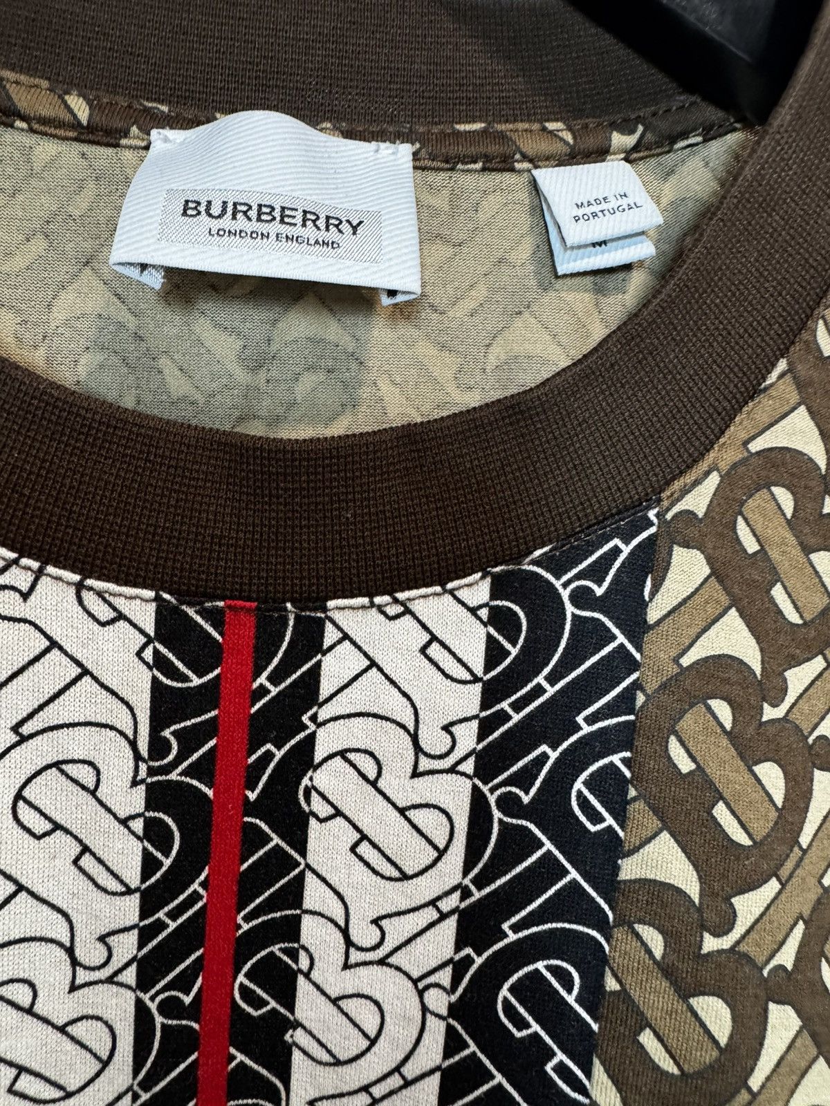 Burberry Burberry Monogram Stripe Print Cotton T-shirt Size US M / EU 48-50 / 2 - 2 Thumbnail