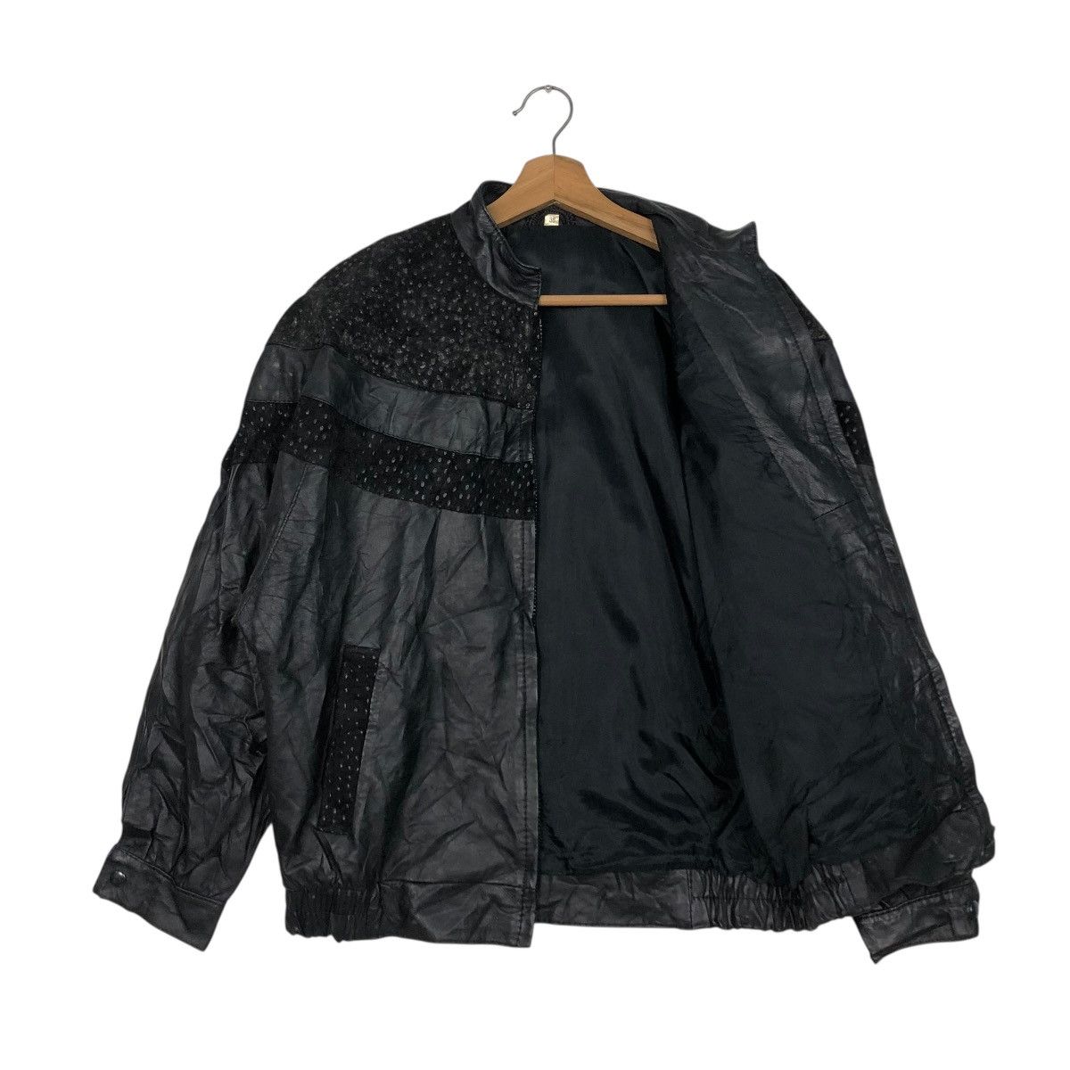 Genuine Leather 🔥VINTAGE UNBRANDED LEATHER BOMBER JACKET ISSEY MIYAKE Size US M / EU 48-50 / 2 - 13 Thumbnail