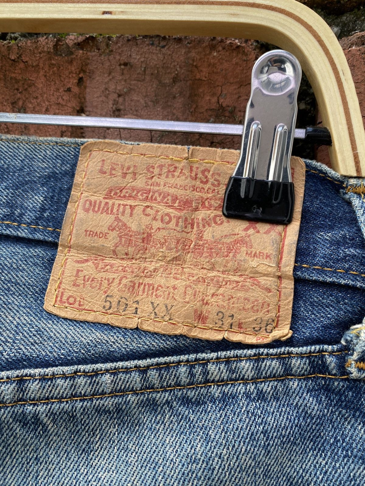 Levi's × Levi's Vintage Clothing × Vintage W31x33 Vintage levi's 501xx redline big E made in USA Size US 31 - 9 Thumbnail