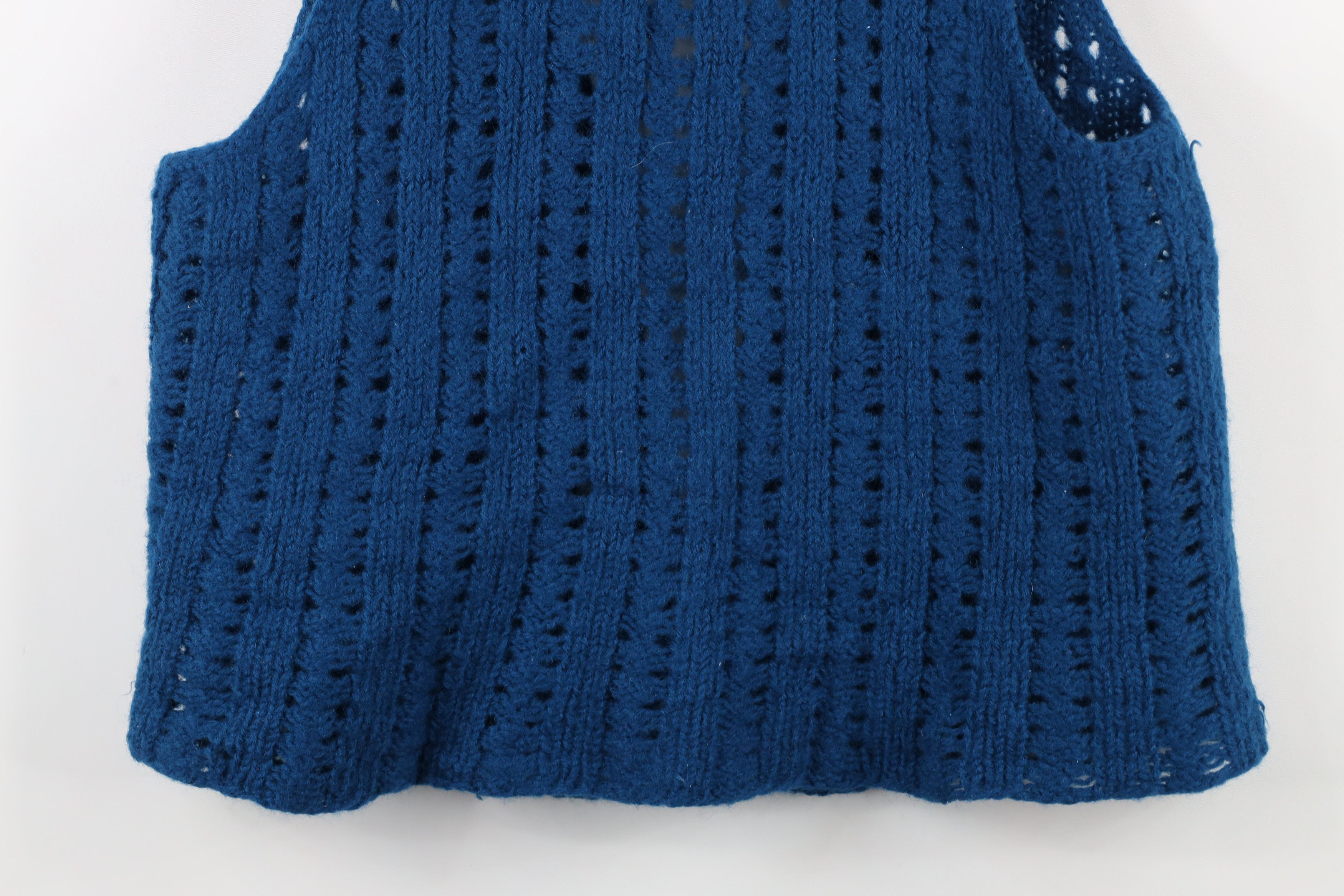 Vintage Vintage 70s Streetwear Open Front Crochet Knit Sweater Vest Size L / US 10 / IT 46 - 11 Thumbnail