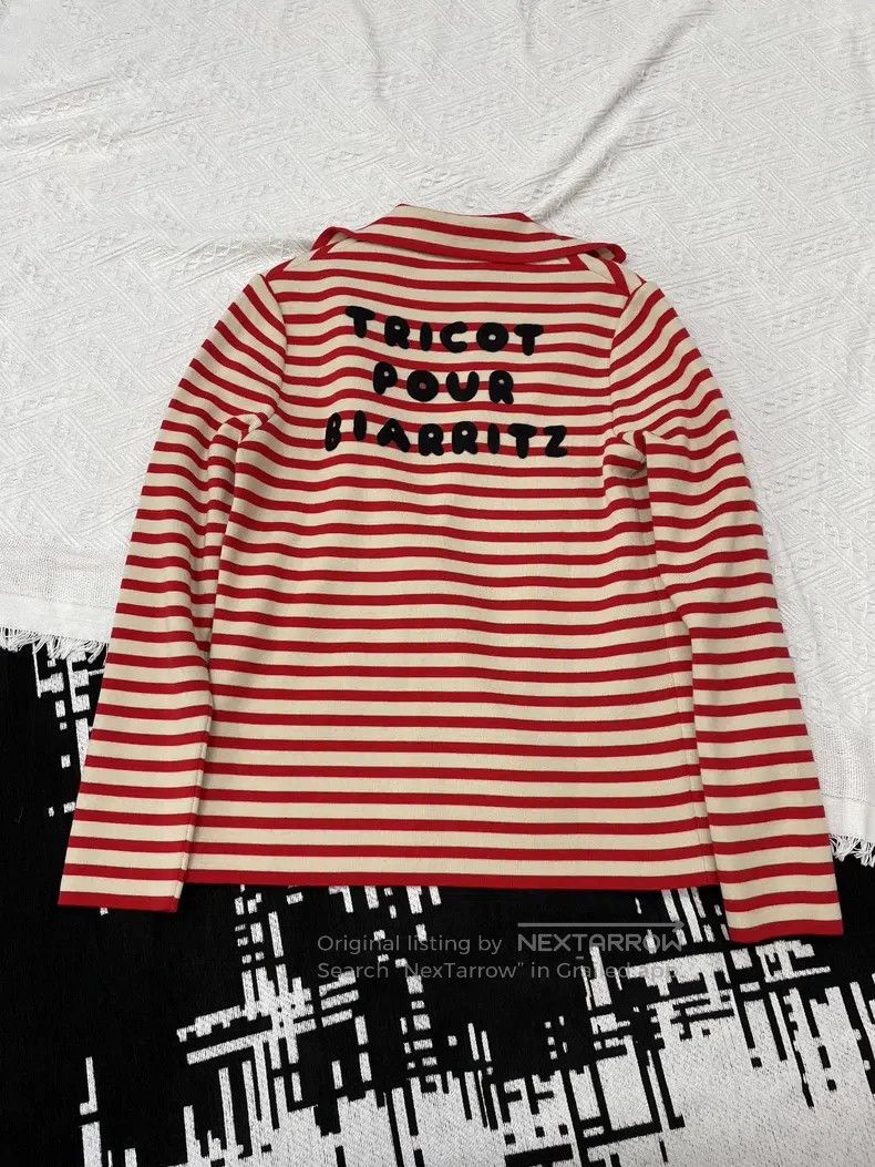 Gucci Gucci Red and white striped gold button cardigan coat Size S / US 4 / IT 40 - 3 Thumbnail
