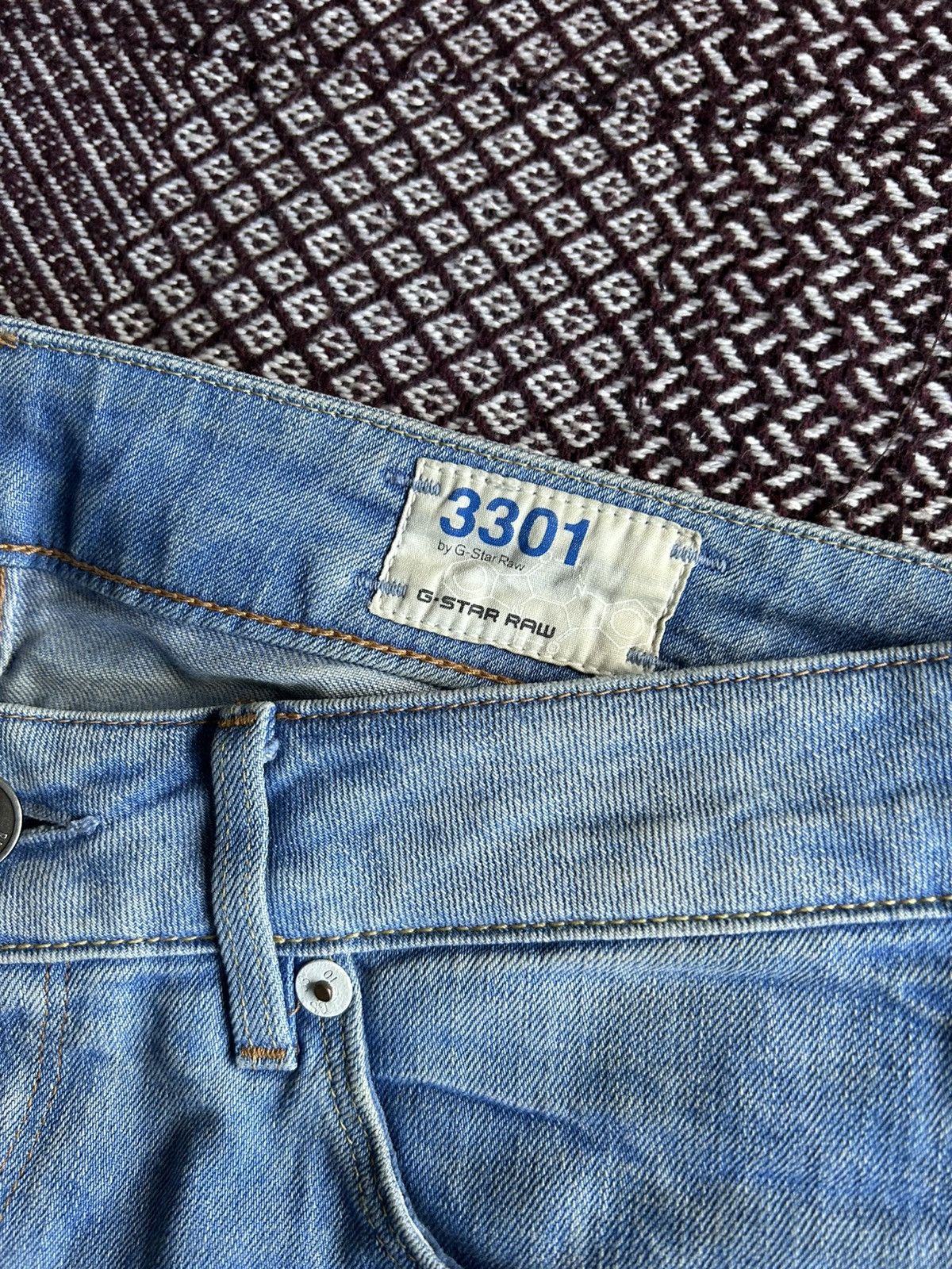 G-Star G-star Raw 3301 Straight Denim Jeans Faded Distressed Sz 31 Size US 31 - 10 Thumbnail