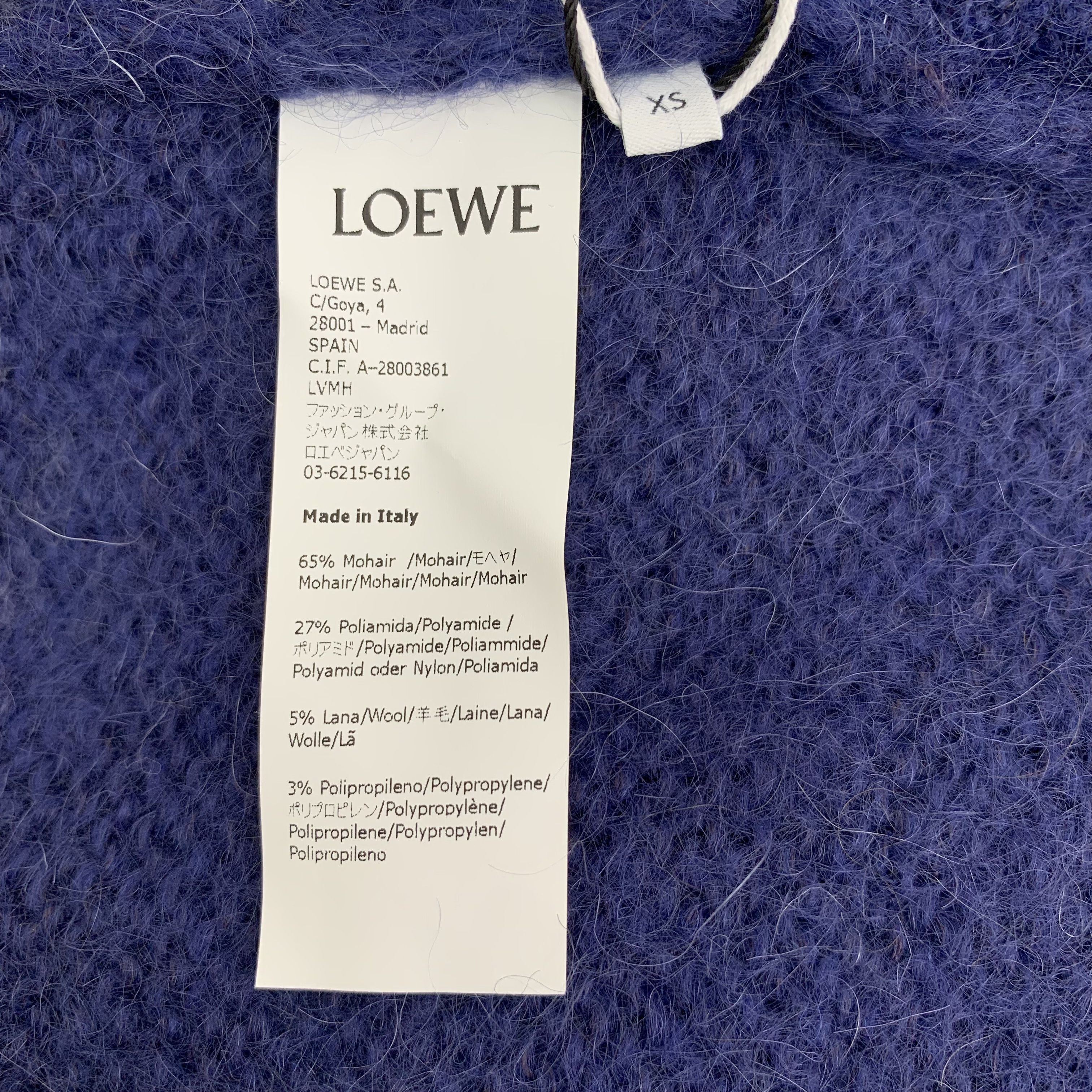 Loewe Loewe Polar Bear Mohair Cardigan Navy (XS) Size US XXS / EU 40 - 6 Thumbnail