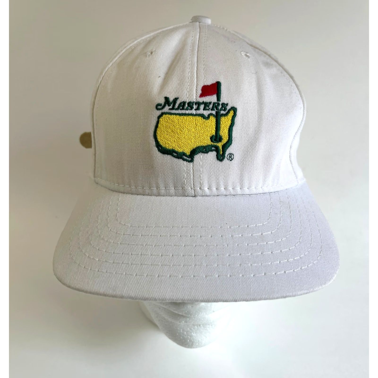 American Needle VINTAGE American Needle Masters Golf Hat - Strapback, White, One Size, Adjustable, Cotton Canvas, Mens, 90s, NOS, Made in USA Size ONE SIZE - 2 Thumbnail