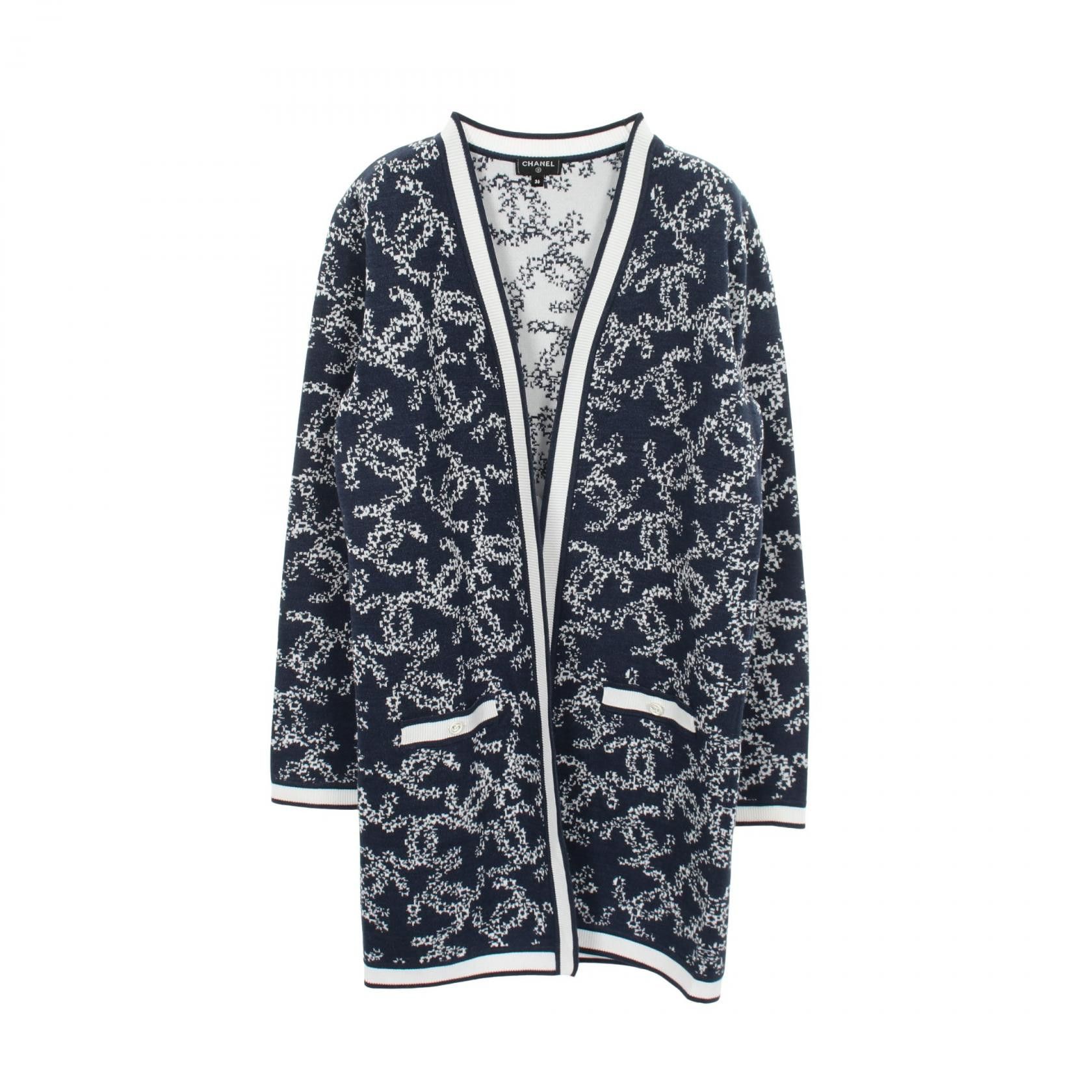 Chanel Chanel Chanel Coco Mark Cotton Cardigan Textile Tops P60729K46389 DUTY FREE for USA Size ONE SIZE - 1 Thumbnail
