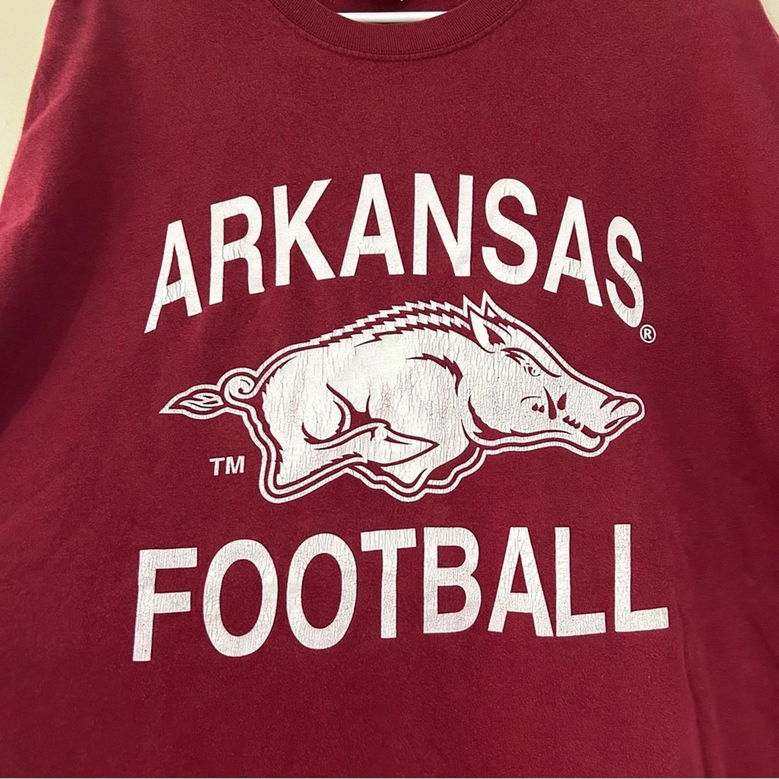 Hanes Vintage Arkansas Razorbacks Football Shirt Size US XL / EU 56 / 4 - 2 Thumbnail