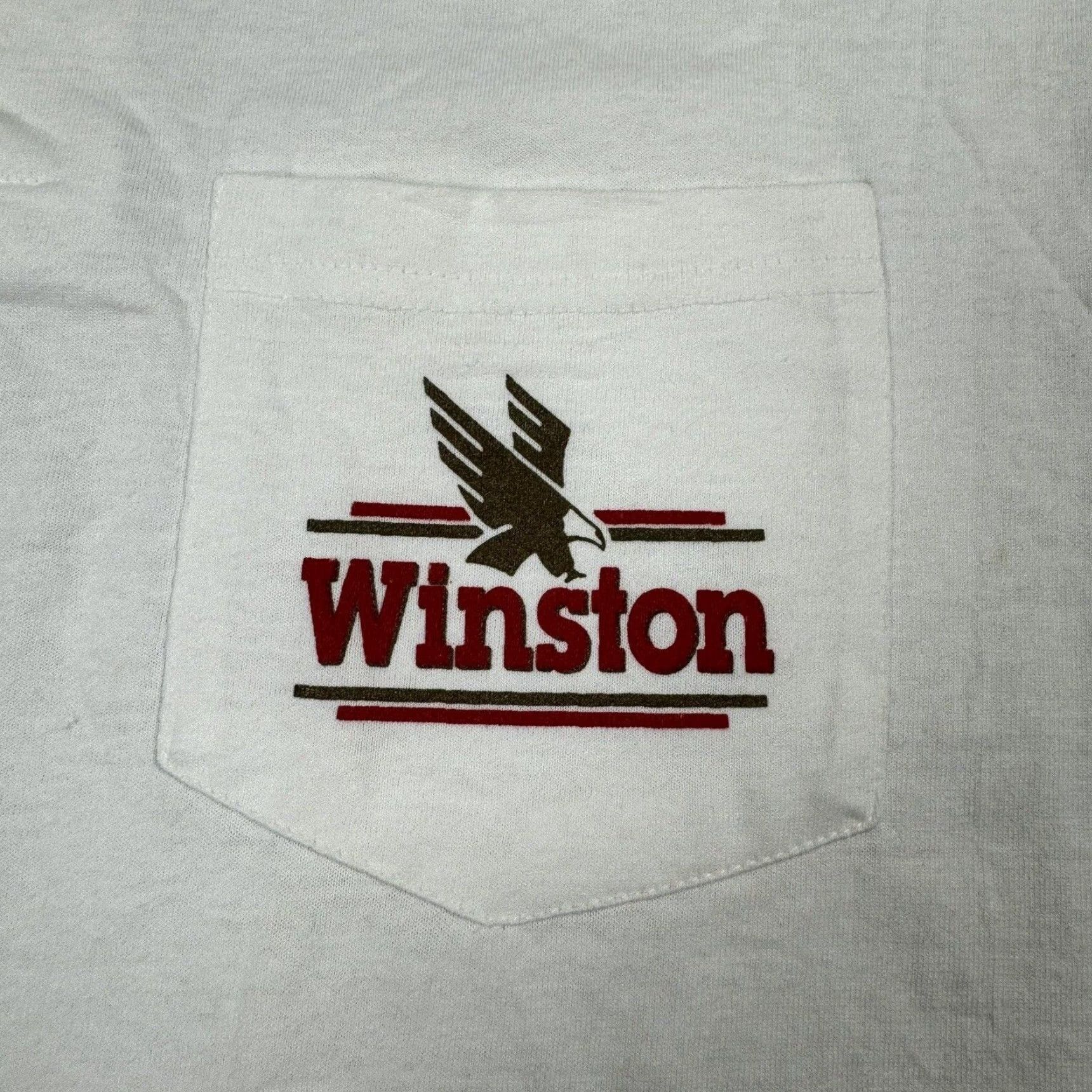 Vintage VINTAGE WINSTON CIGARETTES 90s HENLEY T-SHIRT XL WHITE POCKET USA MADE MENS Size US XL / EU 56 / 4 - 3 Thumbnail
