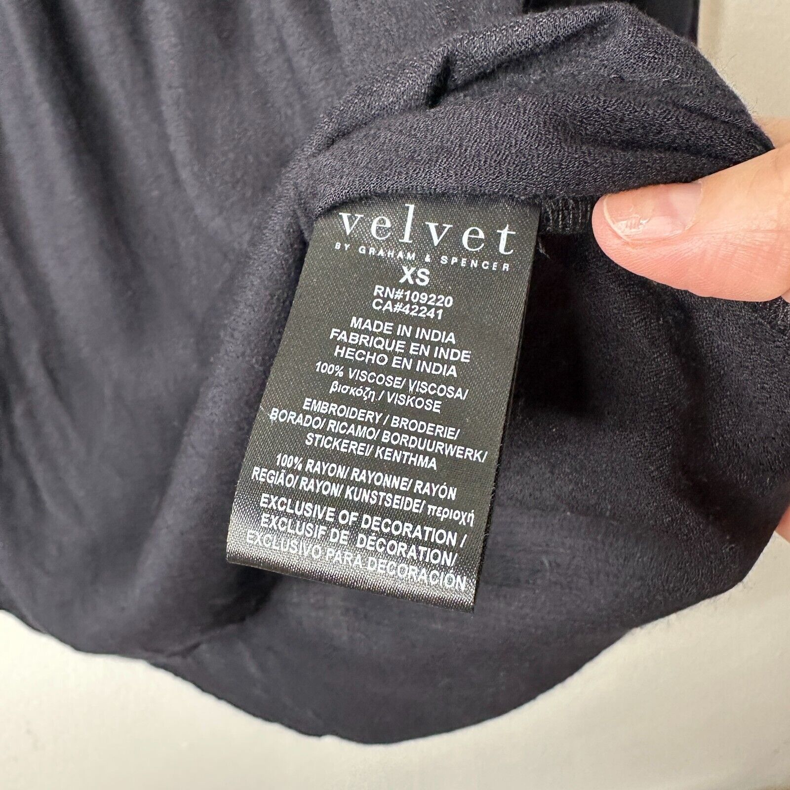 Other Velvet By Graham & Spencer Eva Black Peasant Top XS Size XS / US 0-2 / IT 36-38 - 8 Thumbnail