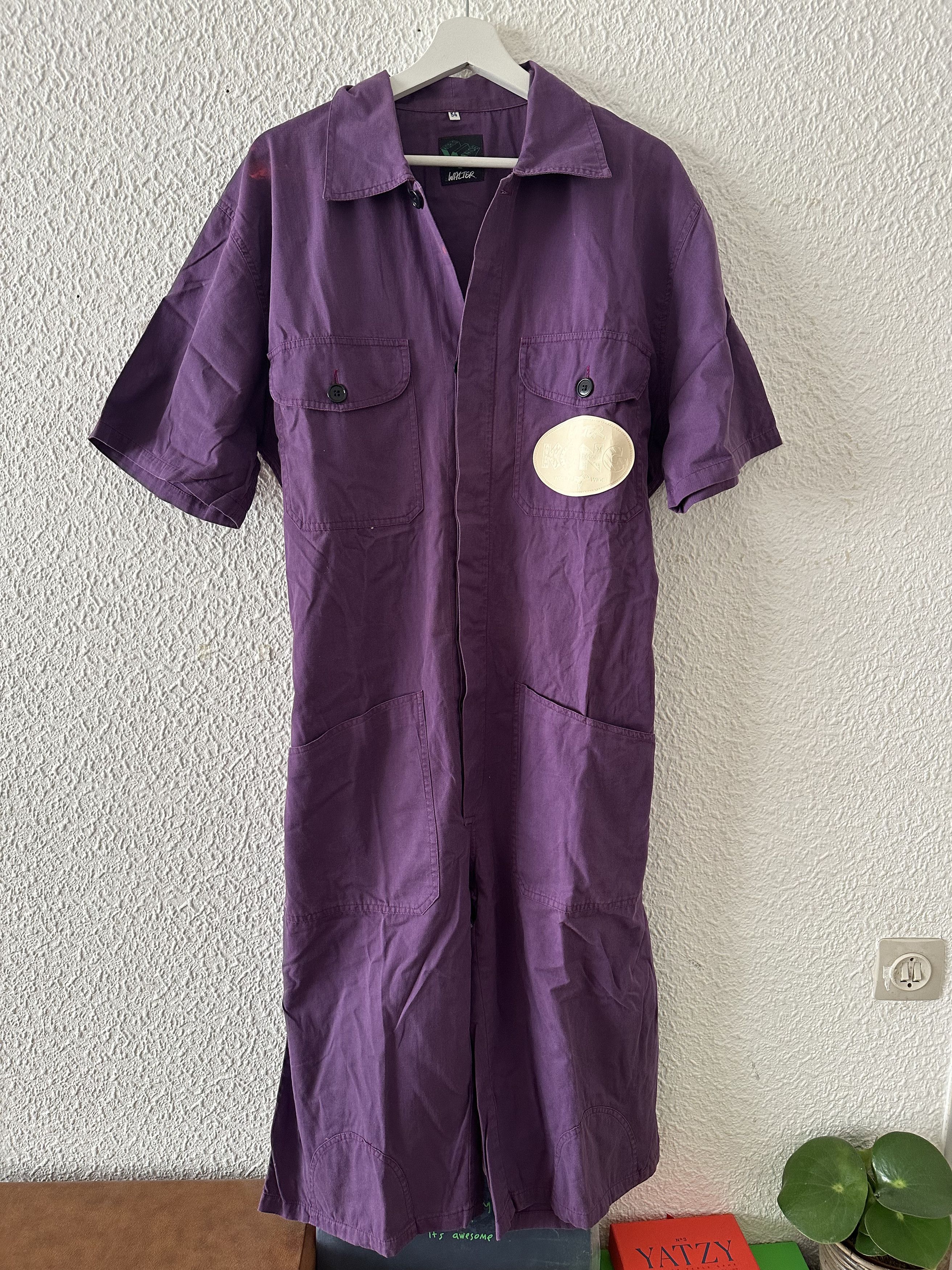 Walter Van Beirendonck 🟣 By Walter Purple Jumpsuit — “World Tour 1989” — Archive Size US 34 / EU 50 - 1 Thumbnail