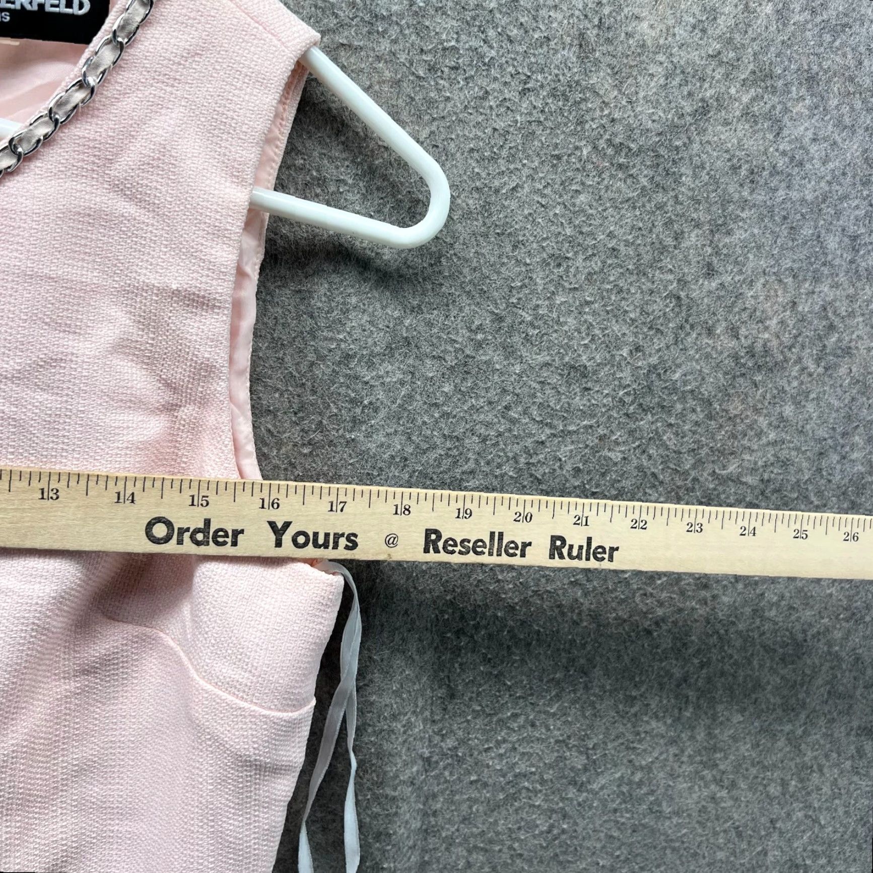 Karl Lagerfeld Karl Lagerfeld Dress Womens L Pink Sleeveless Tweed Pearl Trim Pencil Elegant Size L / US 10 / IT 46 - 4 Thumbnail