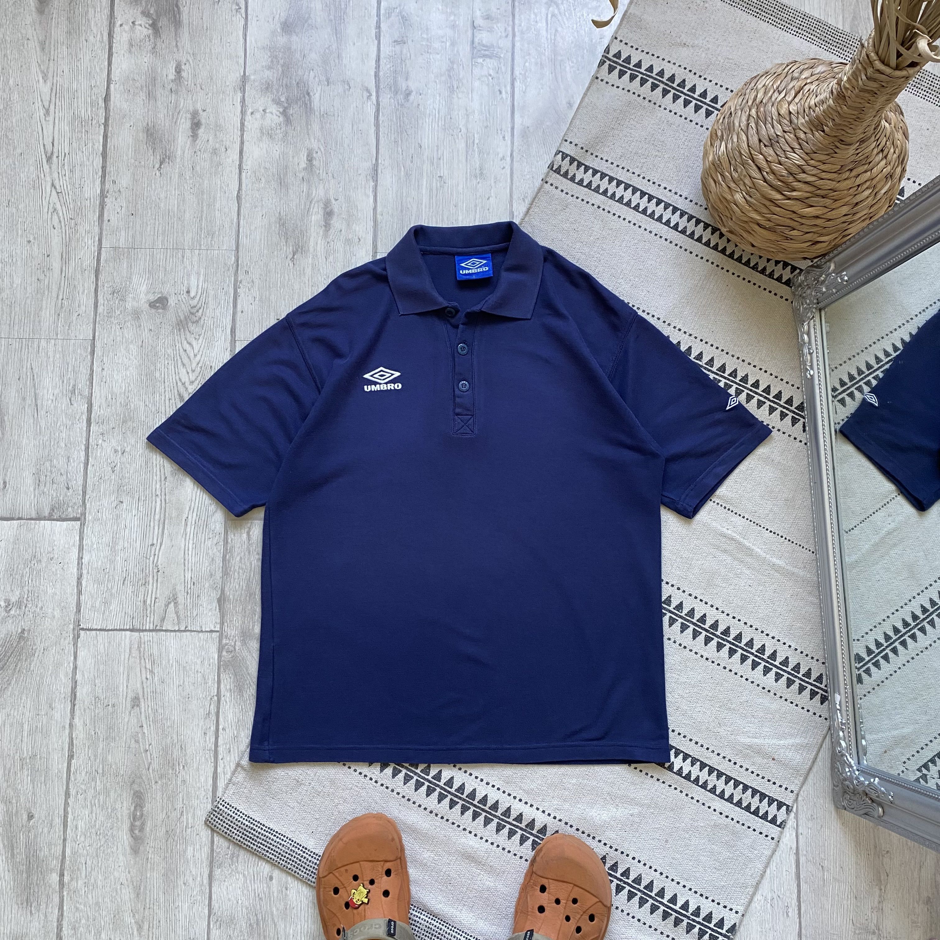 Umbro × Vintage England 90s Green Flag training football polo