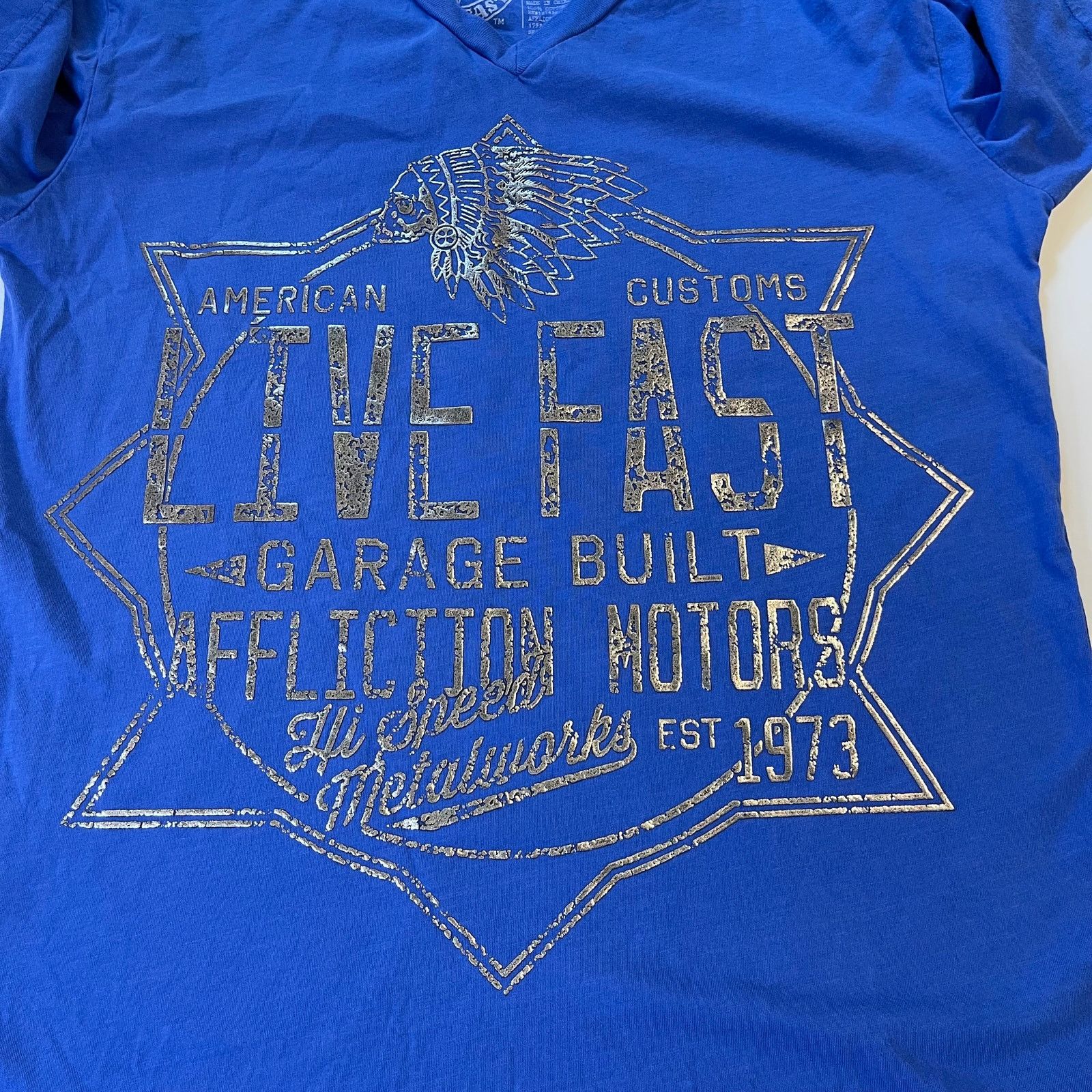 Affliction Affliction Men's American Customs Blue Short Sleeve Tee, S Size US S / EU 44-46 / 1 - 6 Thumbnail