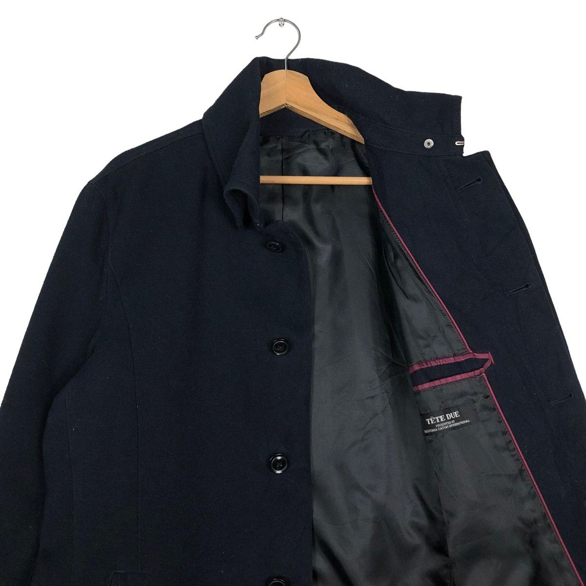 Issey Miyake 🔥VINTAGE BONDAGE DOUBLE COLLAR BIKER JACKET TETE HOMME Size US L / EU 52-54 / 3 - 12 Thumbnail