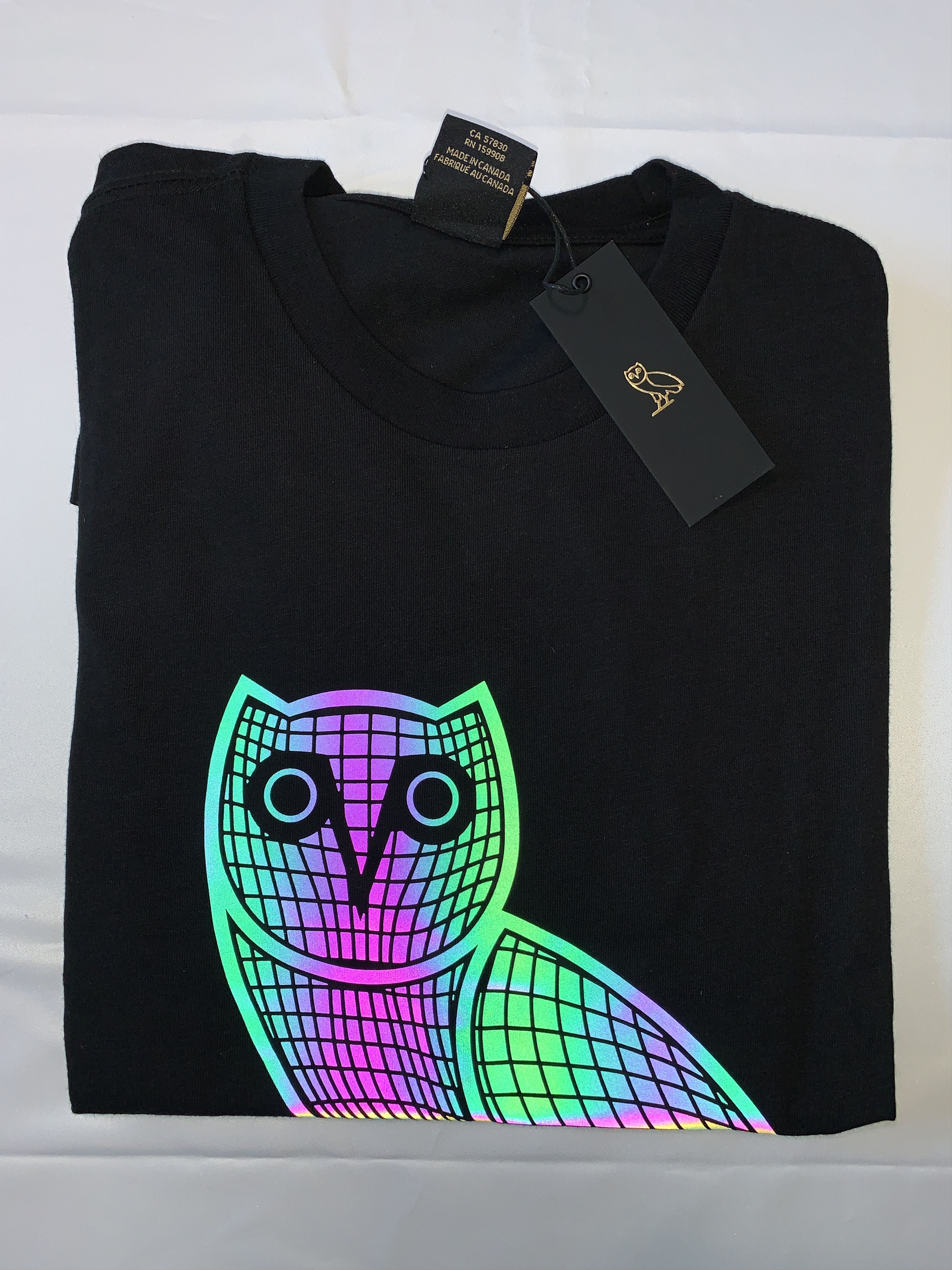 Drake *RARE* OVO Iridescent Grid OG Owl T-shirt Size US XL / EU 56 / 4 - 1 Thumbnail