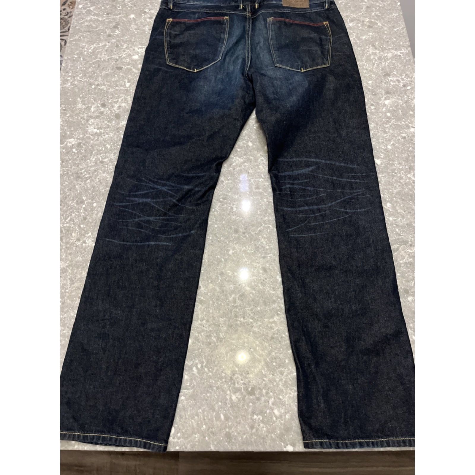 Robert Graham Robert Graham Jeans Mens 38x34 Classic Yates Straight Blue Denim 5-Pocket Stretch Mid Rise Size US 38 / EU 54 - 6 Thumbnail