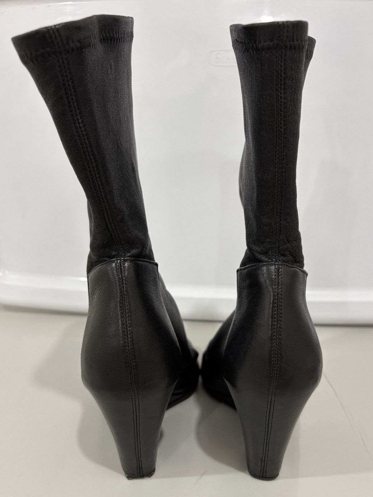 Rick Owens Rick Owens Black Open Toe Sock Wedge Boots Size US 7 / IT 37 - 4 Thumbnail
