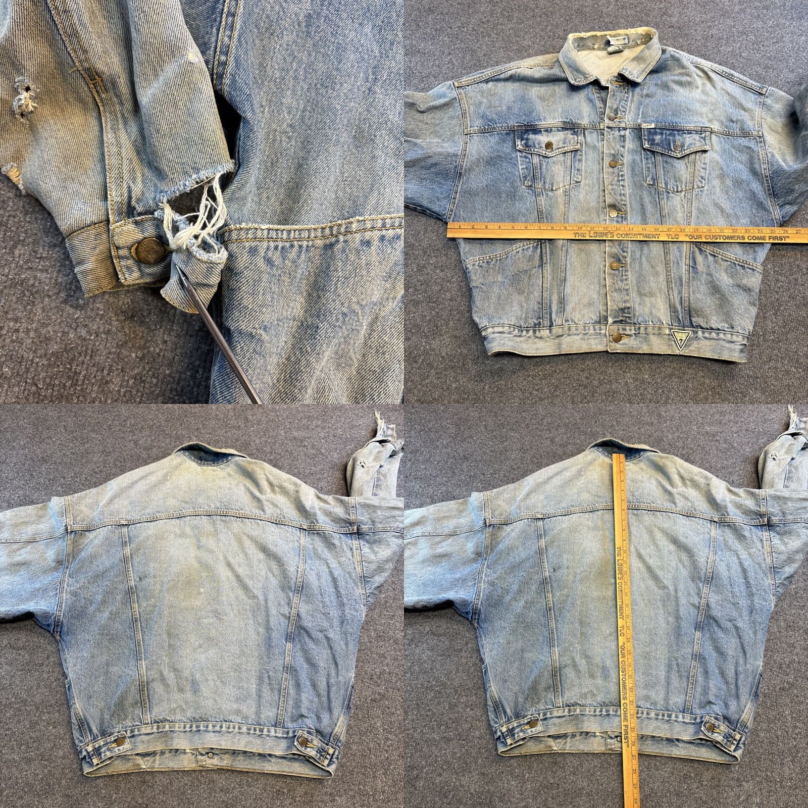 Vintage VINTAGE Guess by Georges Marciano Denim Jean Jacket L Blue 90s Distressed Mens Womens Unisex Adults Jacket Size US 33 - 8 Thumbnail