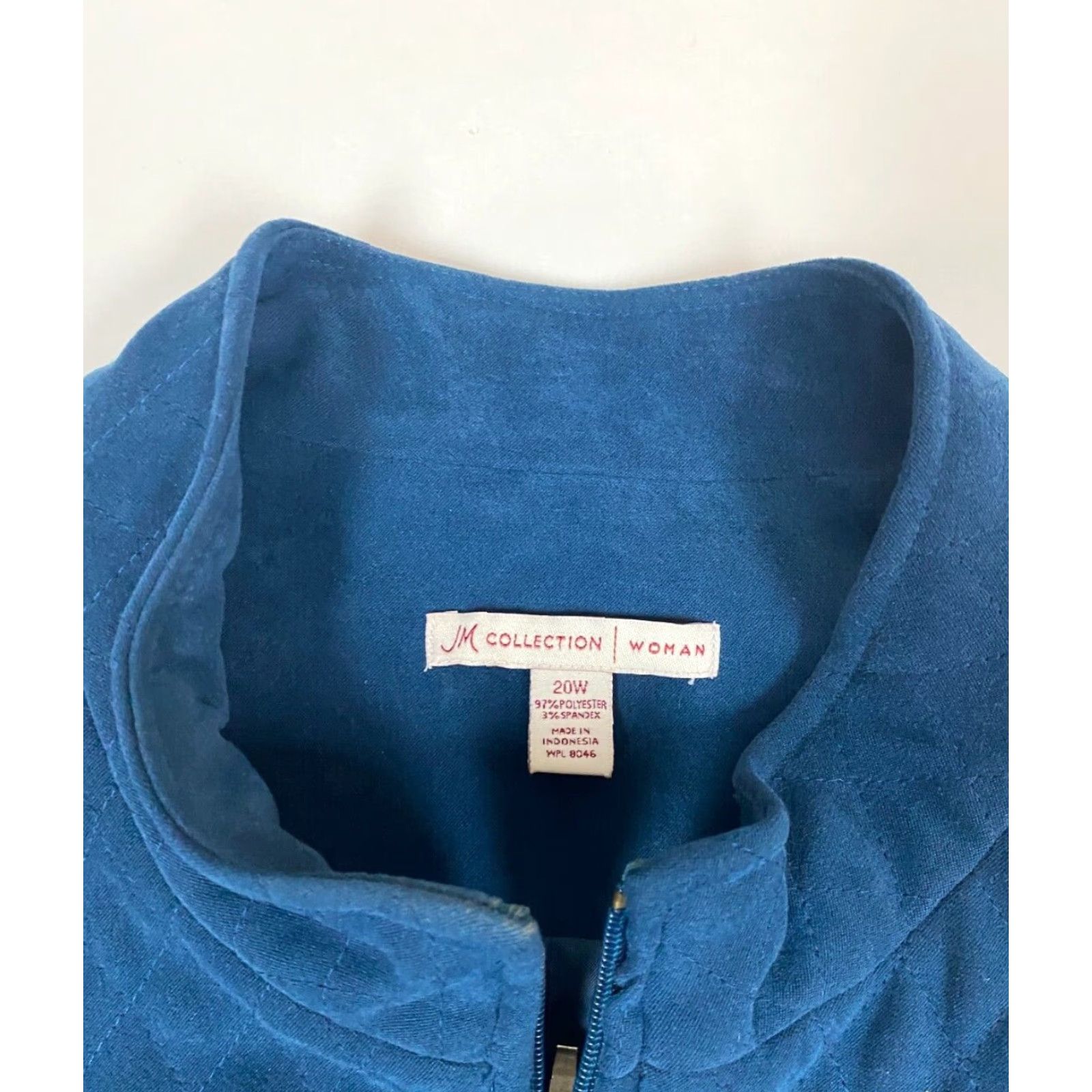 JM Collection JM Collection Vest 20W Plus blue Womens Vest Casual Quilted Knit Polyester Sleeveless Zip Regular Plus Size 20W Womens Fall Short Size 3XL / US 20-22 - 4 Thumbnail