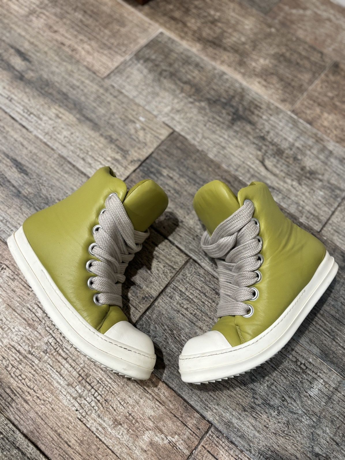 Rick Owens Lime Padded Leather Ramones High Size US 10 / EU 43 - 1 Thumbnail