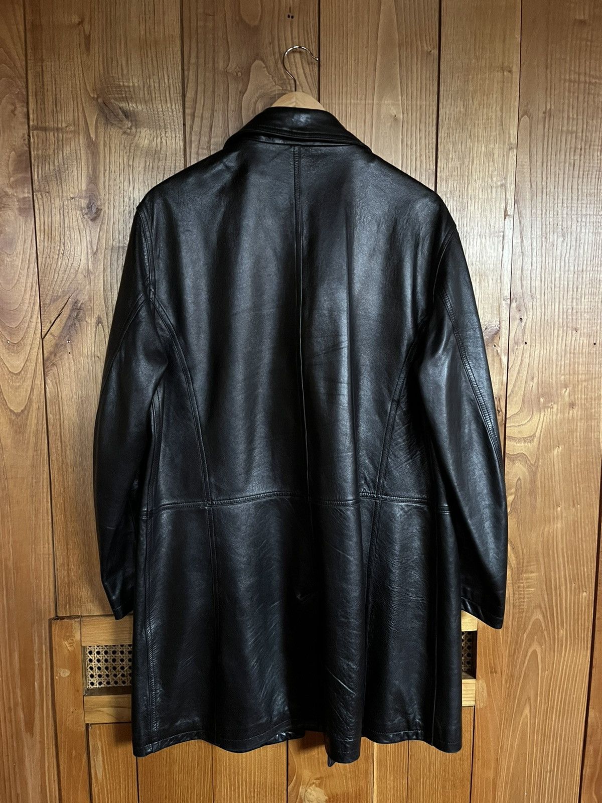Salvatore Ferragamo Salvatore Ferragamo black leather coat Size L / US 10 / IT 46 - 5 Thumbnail