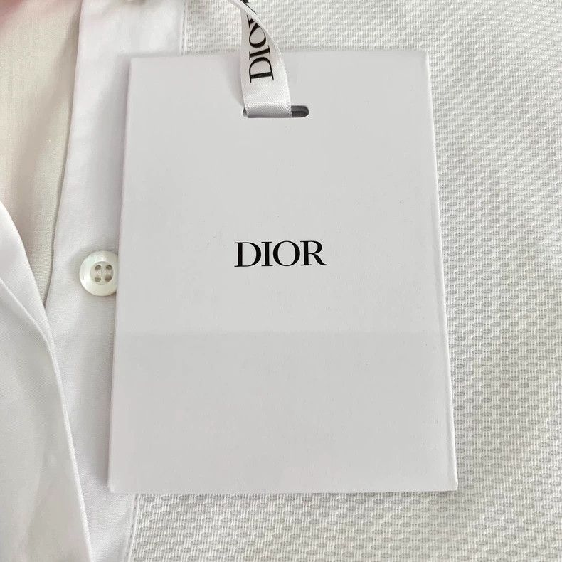 Dior Dior White tie bow bee embroidered cotton long-sleeved shi Size XXS / US 00 / IT 34 - 7 Thumbnail