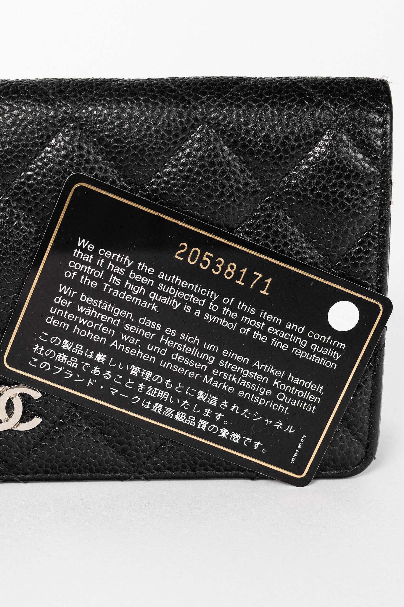 Chanel Chanel Black Caviar Leather Quited L-Yen Wallet Size ONE SIZE - 12 Thumbnail