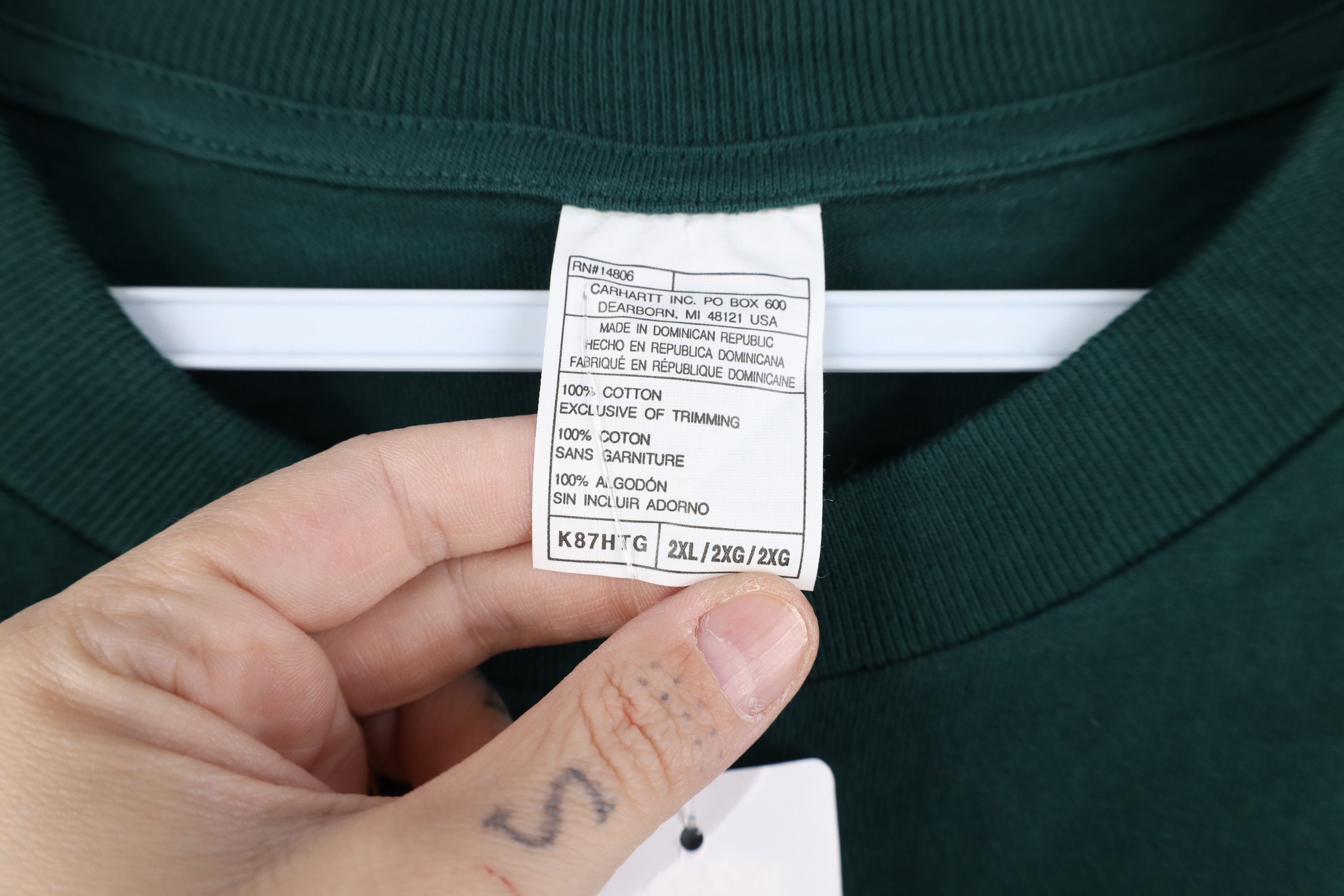 Carhartt Deadstock Vintage 90s Carhartt Pocket T-Shirt Hunter Green Size US XXL / EU 58 / 5 - 6 Thumbnail
