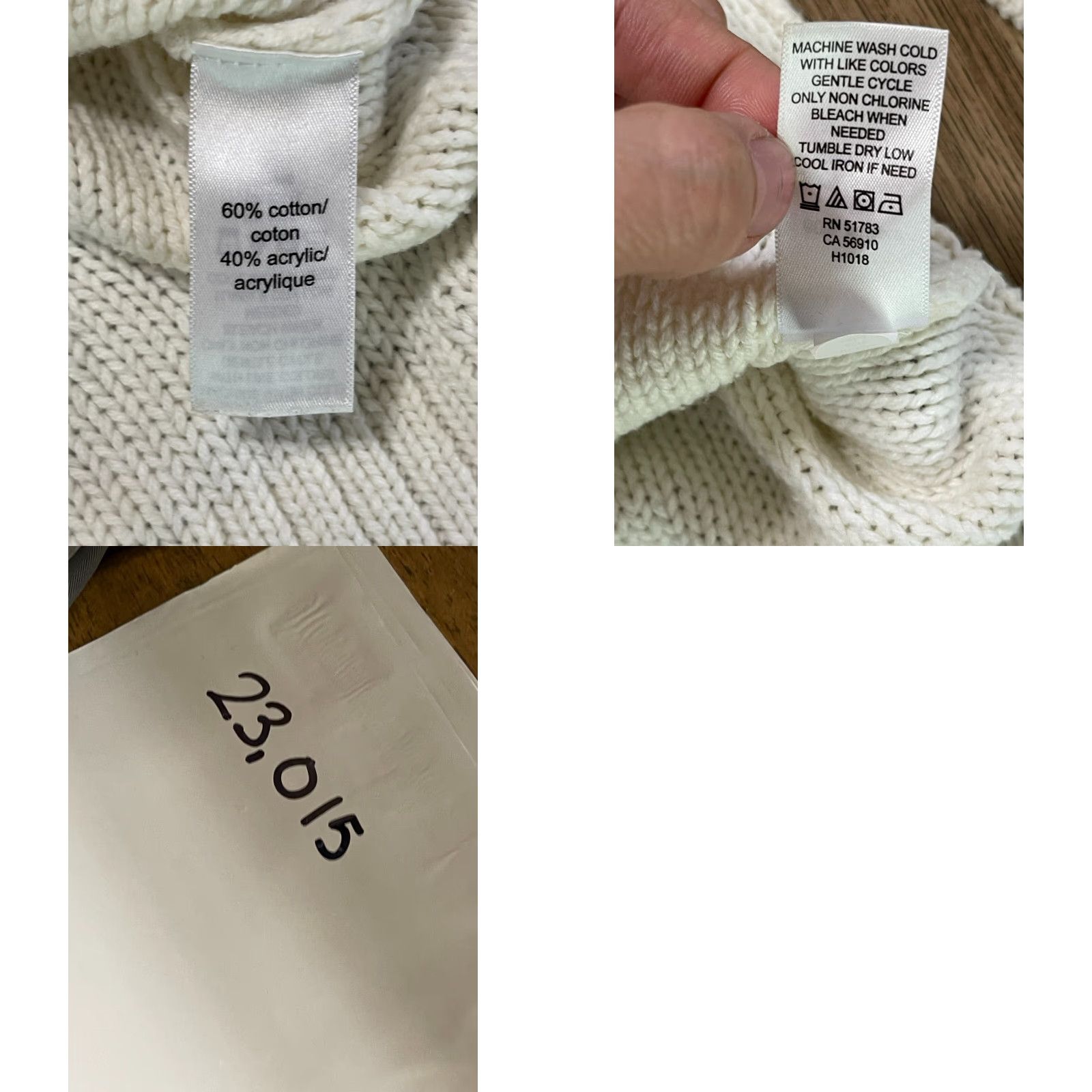 Vintage Maurices Sweater Women's Medium White Blue Pullover Knit Round Neck Long Sleeve Casual Regular Size M / US 6-8 / IT 42-44 - 8 Thumbnail