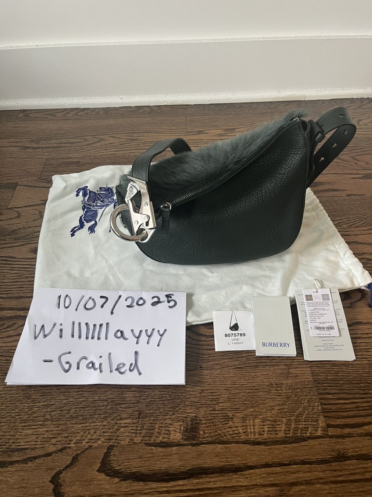 Burberry Burberry Small Knight Shearling Bag Size ONE SIZE - 6 Thumbnail