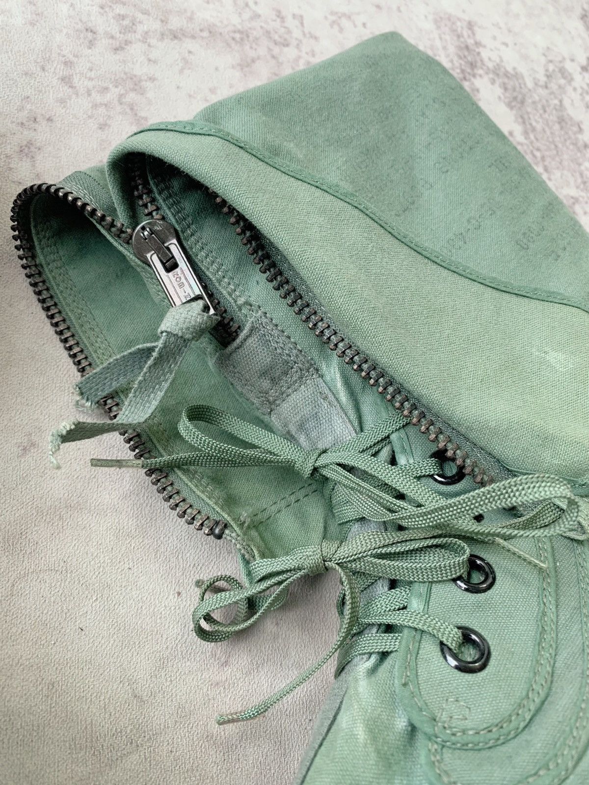 Vintage 1960s Faded Canvas Vietnam Era Zip Up Military Combat Boots Size US 9 / EU 42 - 14 Thumbnail