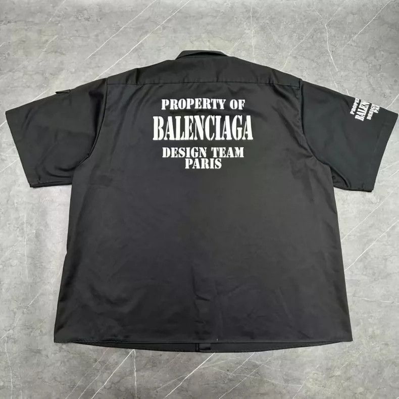 Balenciaga Balenciaga Black Logo Short Sleeve Shirt-2506 Size US M / EU 48-50 / 2 - 2 Thumbnail