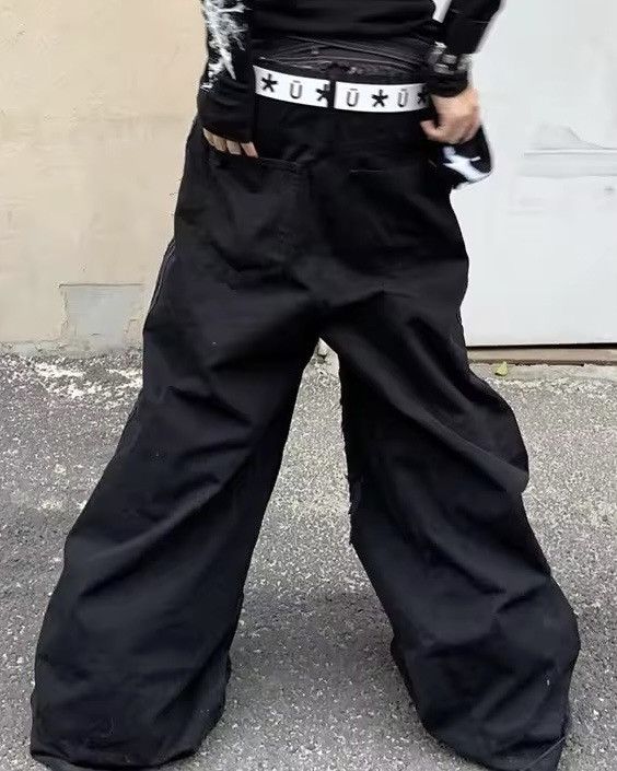 Jean × Vintage Distressed Baggy Black Jeans Size 29" - 3 Thumbnail