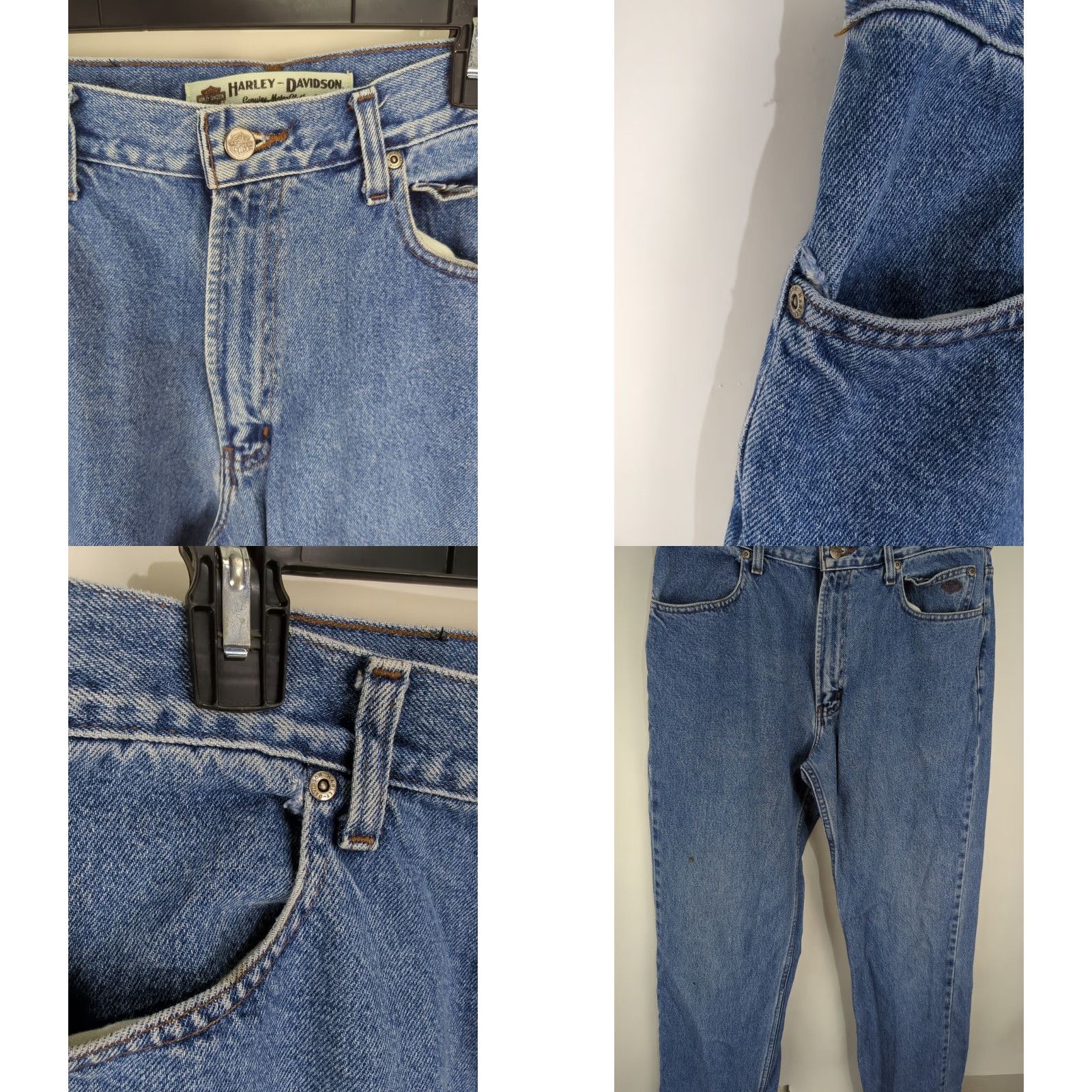 Harley Davidson VINTAGE Harley-Davidson Jeans Men's 34x34 Blue Straight Leg Medium Wash Denim Size US 34 / EU 50 - 8 Thumbnail