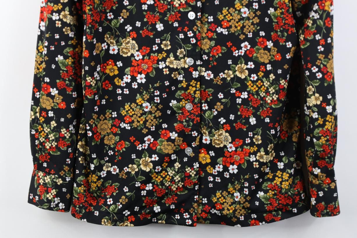 Vintage Vintage 60s 70s Mid Century Modern MCM Flower Button Shirt Size M / US 6-8 / IT 42-44 - 3 Thumbnail
