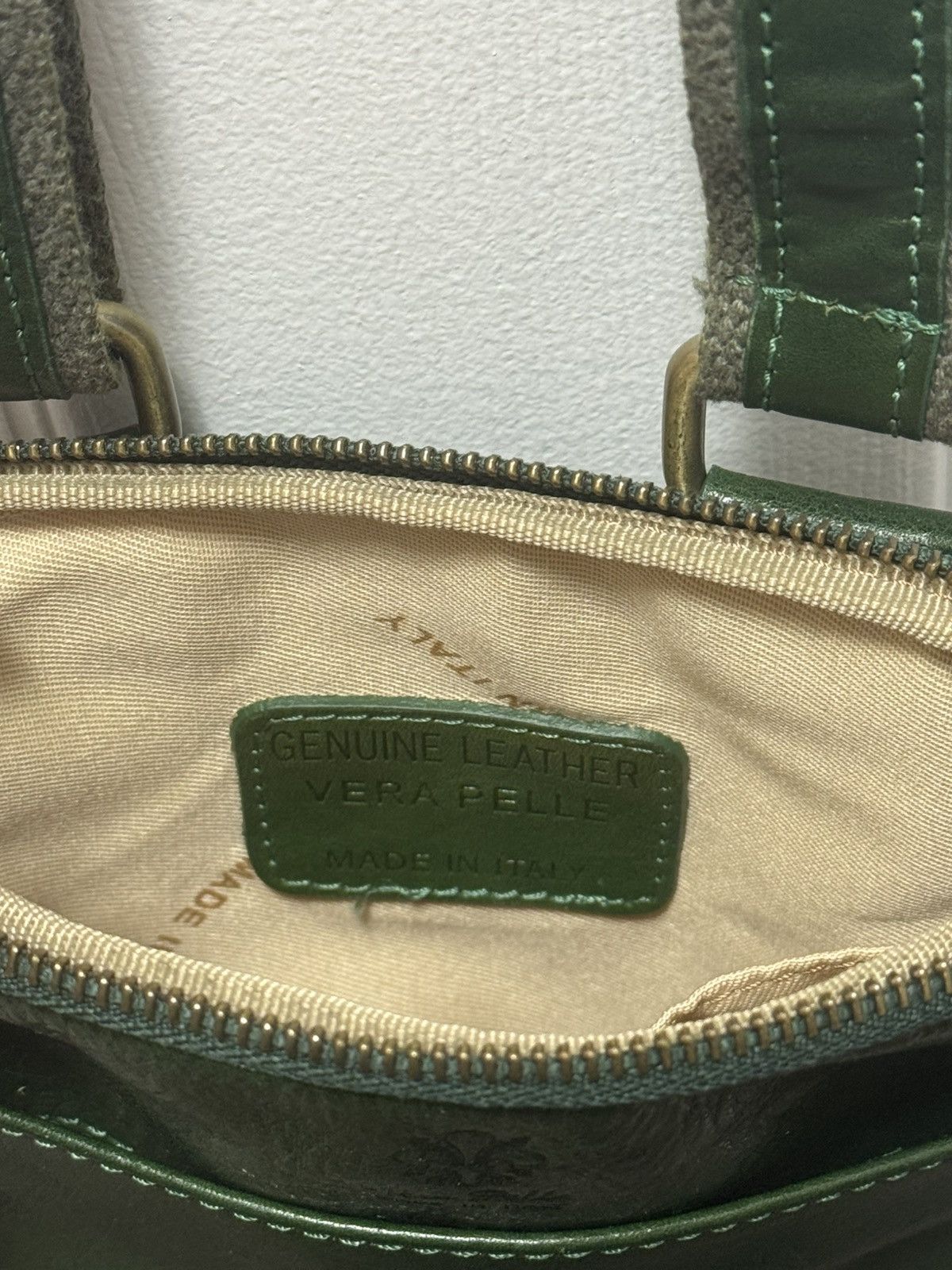 Vera Pelle Vera Pelle Leather Crossbag Green Italian Leather Trap Size ONE SIZE - 5 Thumbnail