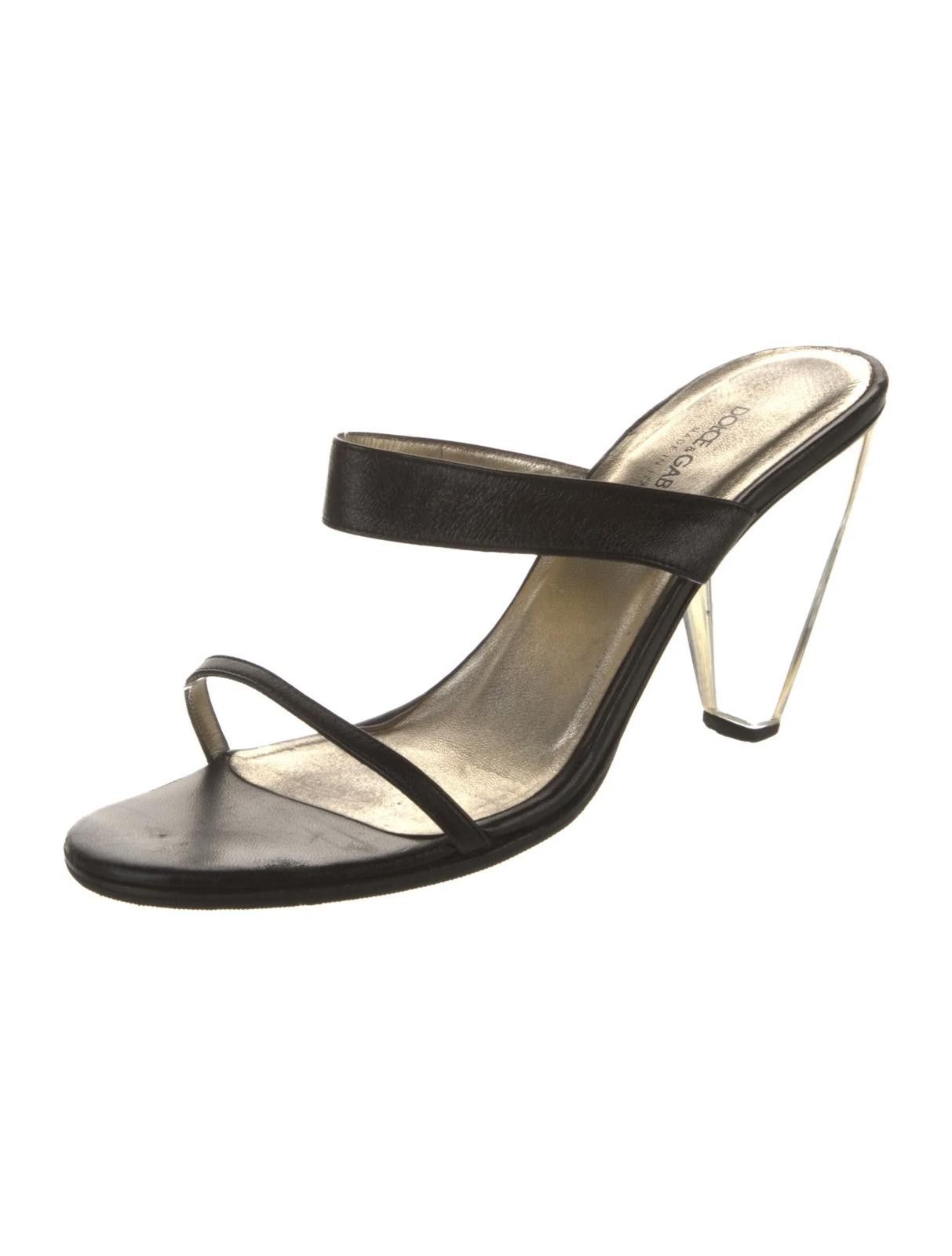 Dolce & Gabbana Dolce & Gabbana Leather Slides Women's Size: 7 | IT 38 Size US 7 / IT 37 - 2 Thumbnail