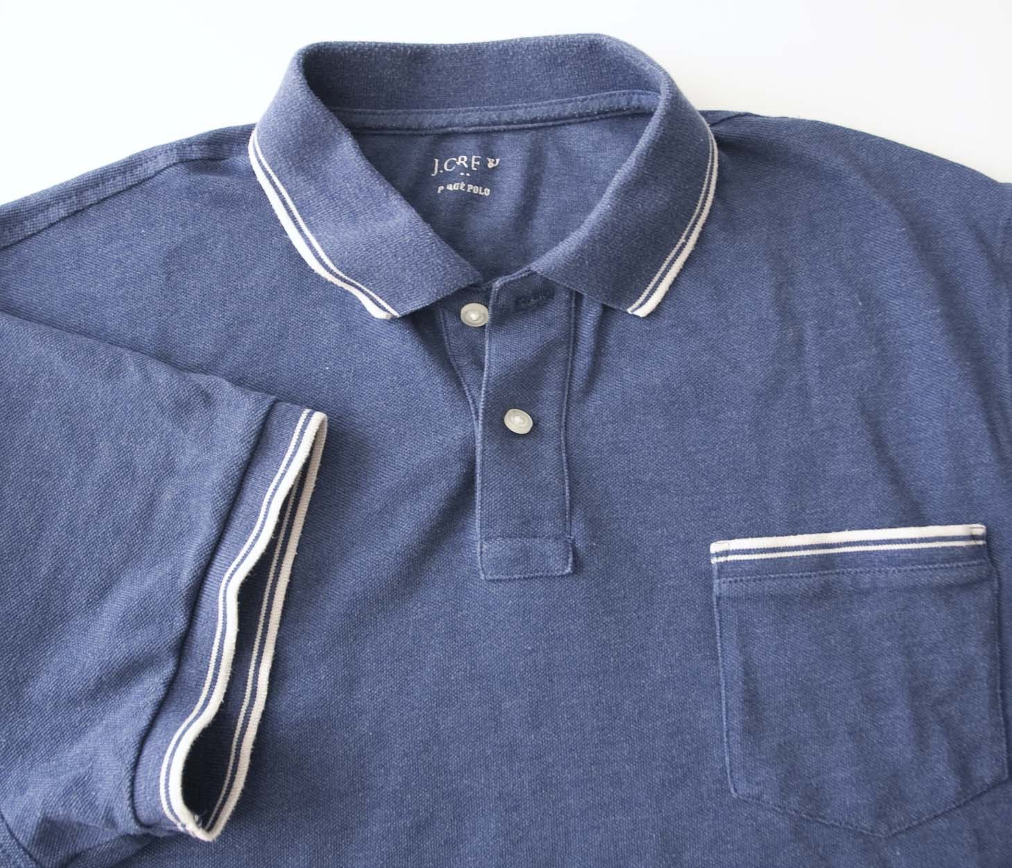 J.Crew J Crew Pique Polo Size XL Blue Pocket Size US L / EU 52-54 / 3 - 3 Thumbnail