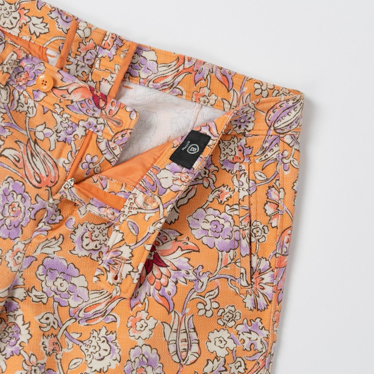 Bogner Bogner Womens Floral Orange Shorts Zip Closure Summer Casual Size 32" / US 10 / IT 46 - 3 Thumbnail