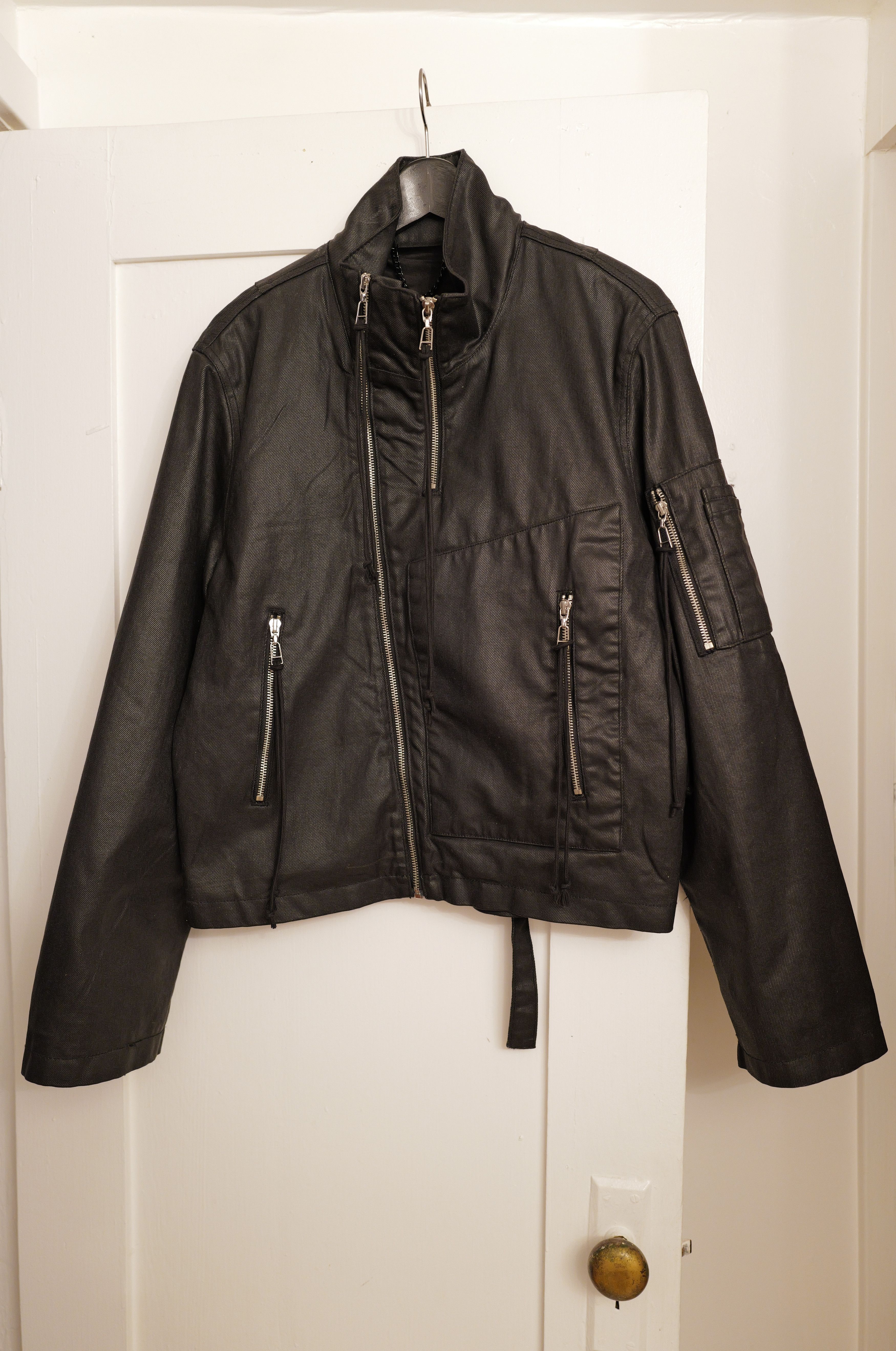 image of Somar Peril Waxed Moto Jacket in Black Wax, Men's (Size Medium)