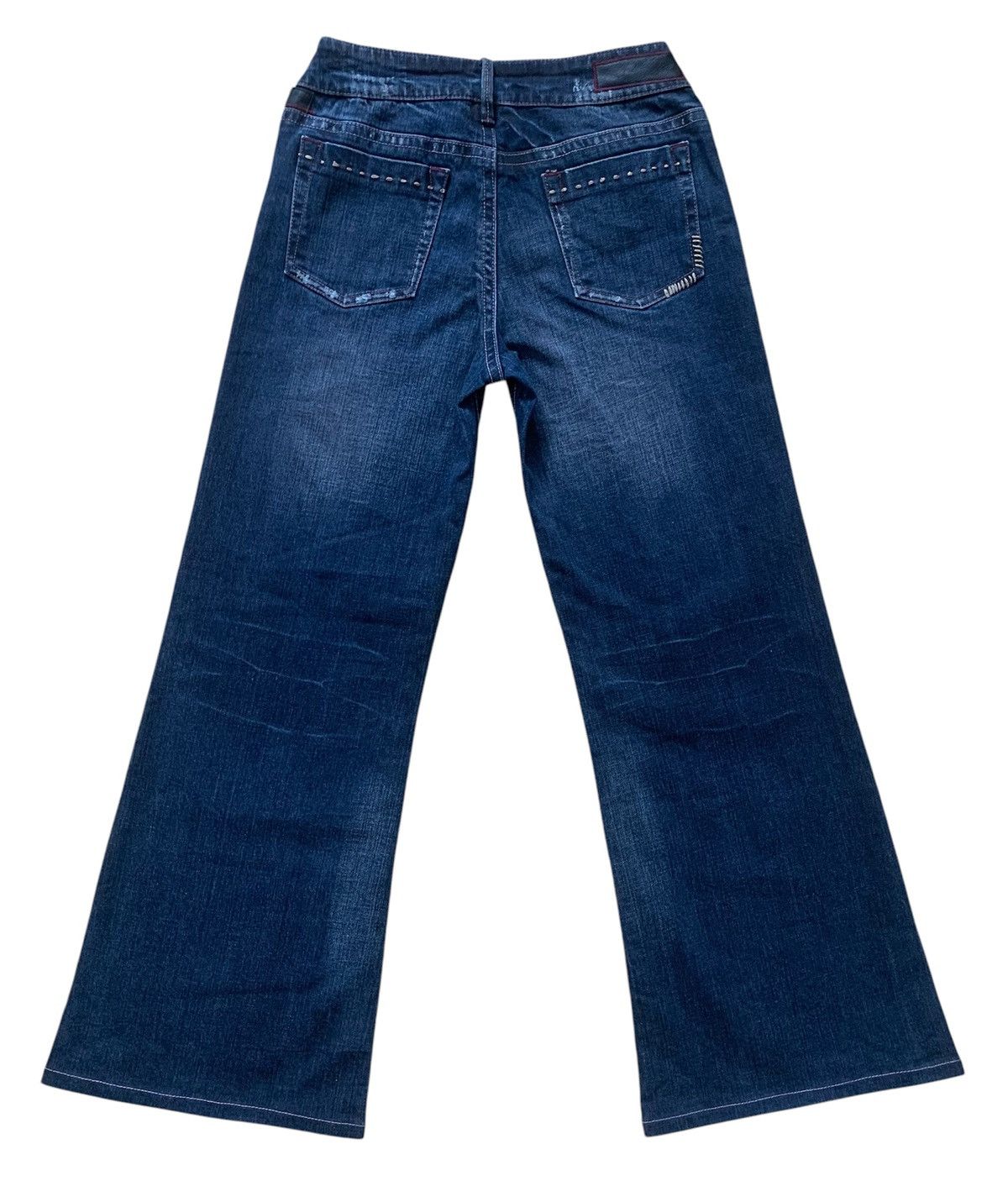 Japanese Brand Rare Maxia Low Rise Super Flare Jeans Pants Distressed Style Size US 27 - 2 Thumbnail