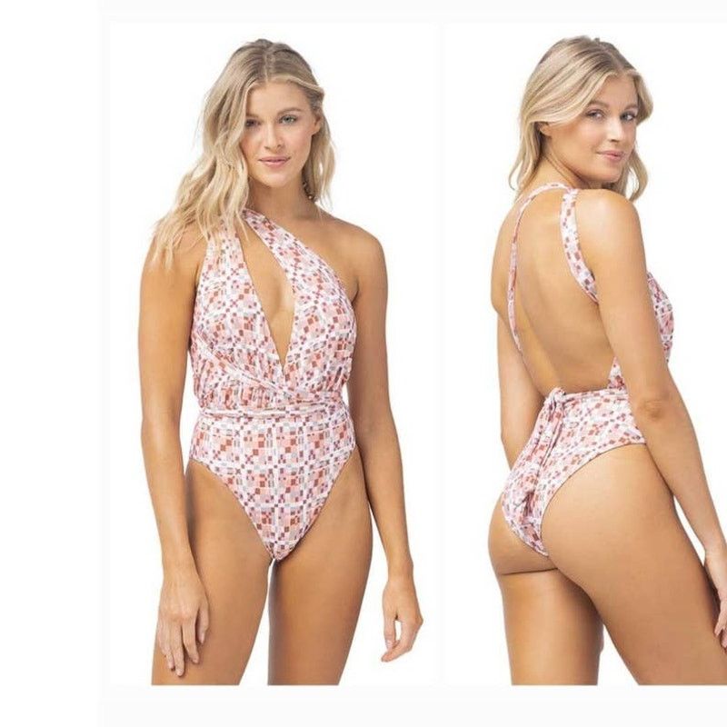 Anthropologie New L SPACE Allegra One-piece Halter Geo Swimsuit $198 Sz M Size M / US 6-8 / IT 42-44 - 8 Thumbnail