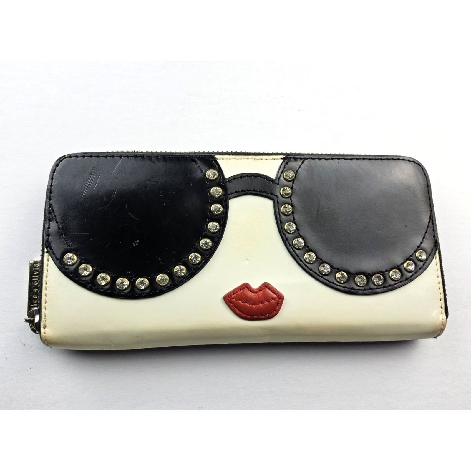Alice + Olivia Alice + Olivia Alicia + Olivia Stacey Bendet Rhinestone Zip Around Wallet Womens Multicolor Zip-Around Rhinestone Olivia 7.75x4 Accessories Size ONE SIZE - 2 Thumbnail