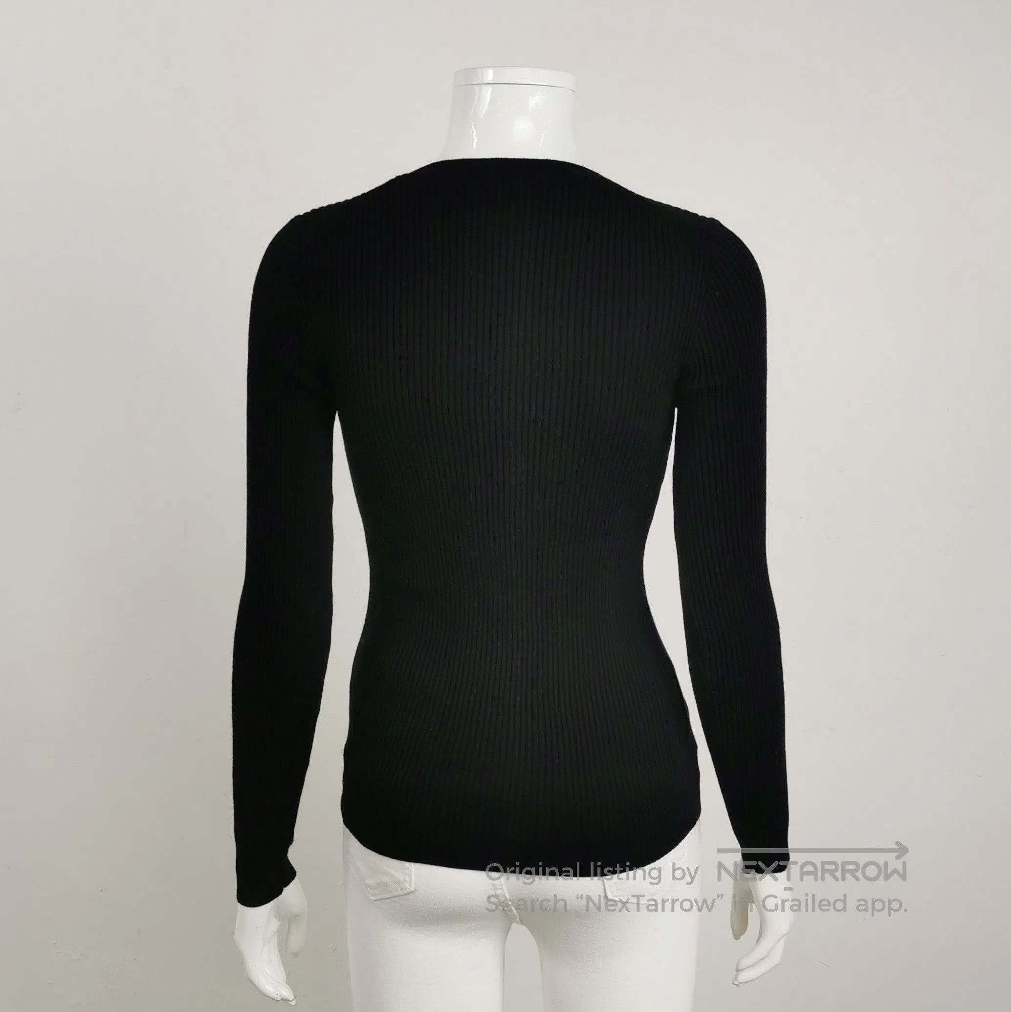 Prada Prada Black Cotton Knit Crewneck Sweater . Size XS / US 0-2 / IT 36-38 - 2 Thumbnail